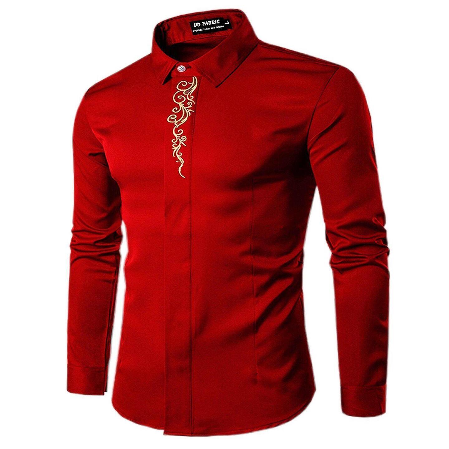 Cotton Satin Solid Slim Fit Plus Size Shirts (Code: C782412)