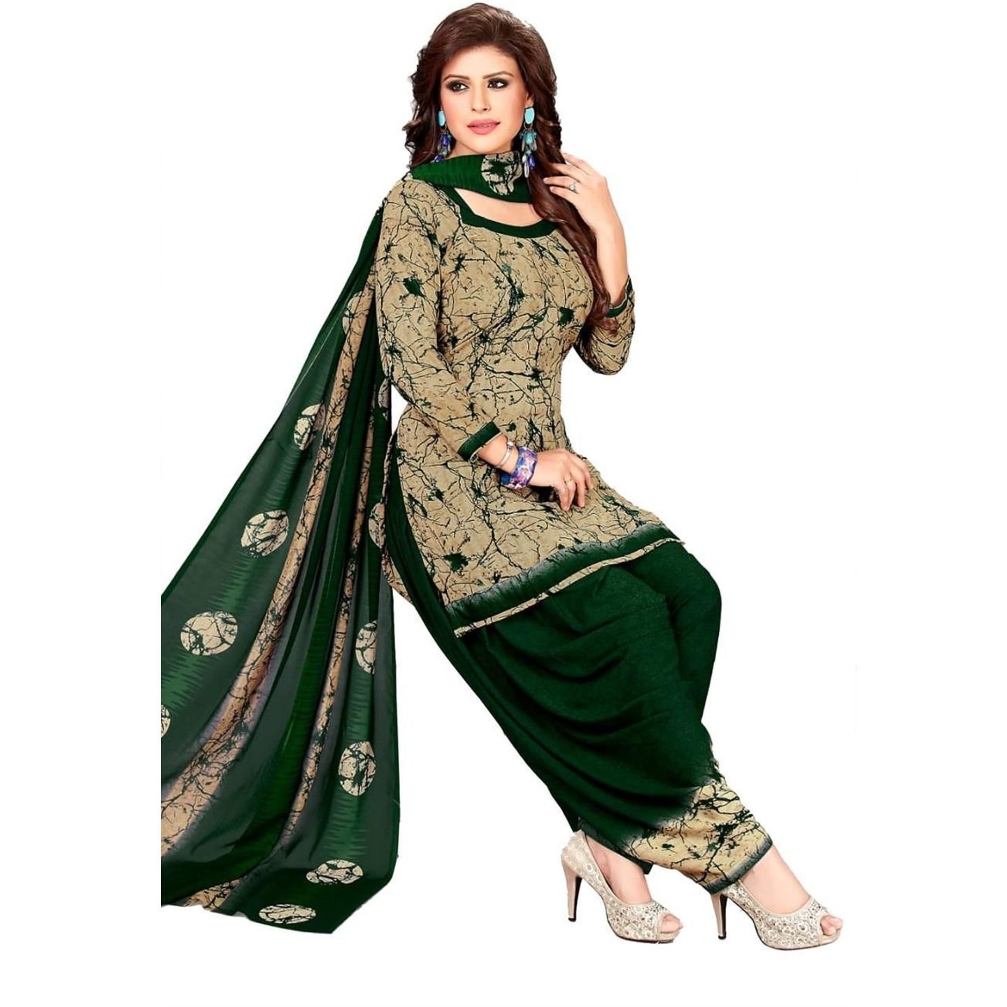 Pretty Women Crepe Printed Navratri Dress Material (Code: C934153)