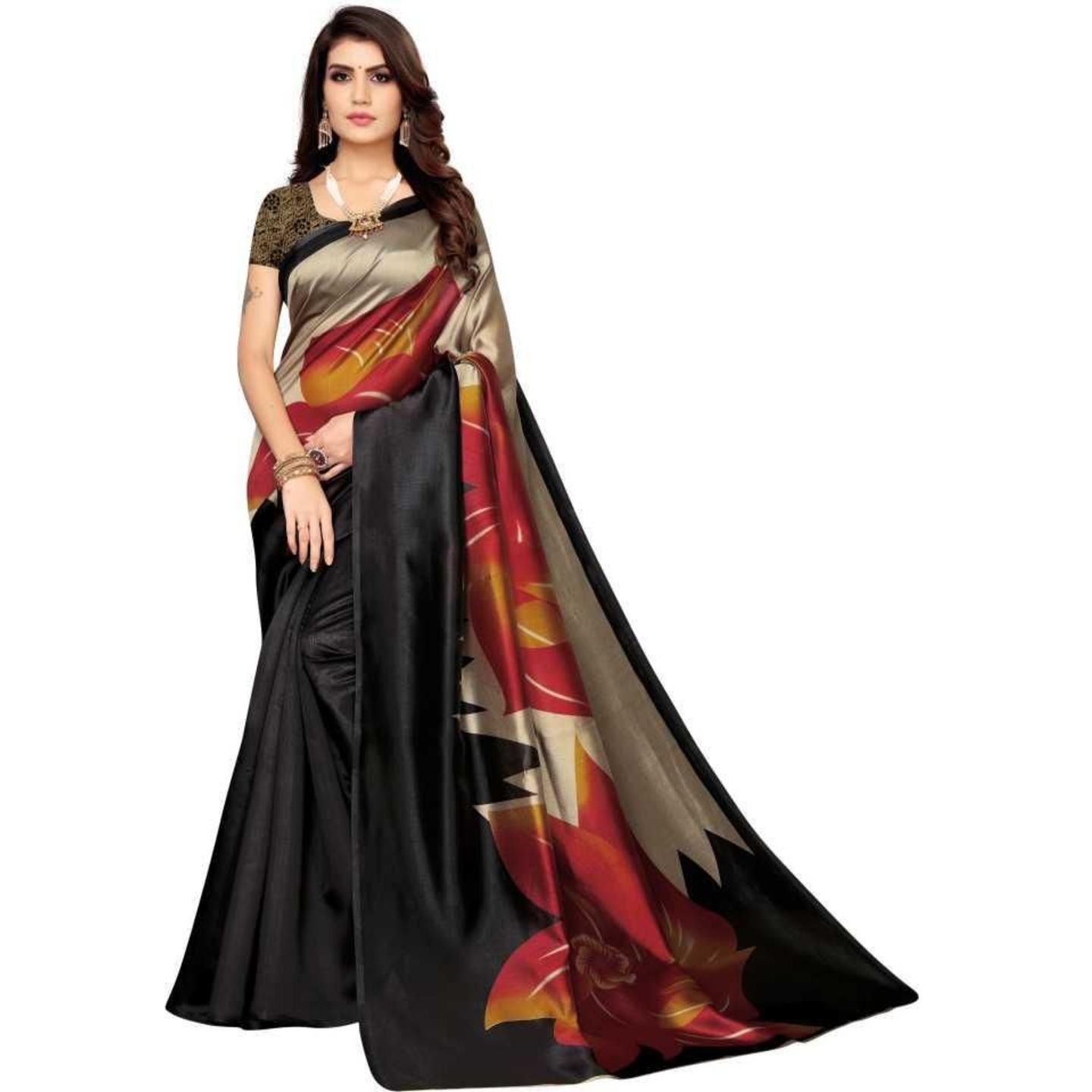 Unique Mysore Silk Printed Saree (Code: C1133534)