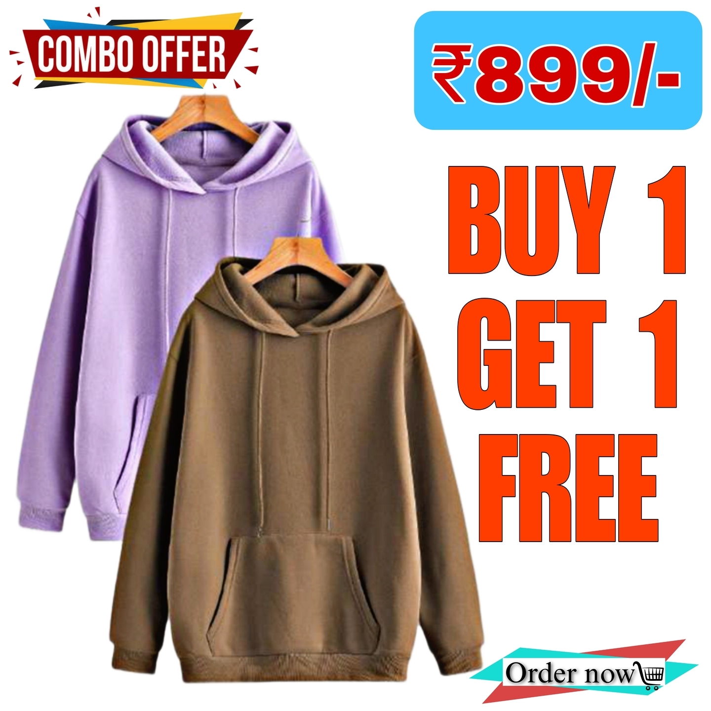 Casual and Stylish Hoodie And Sweat shirt for Men | Cropped Athletic Hoodie T-shirts Combo Pack Off 2-2