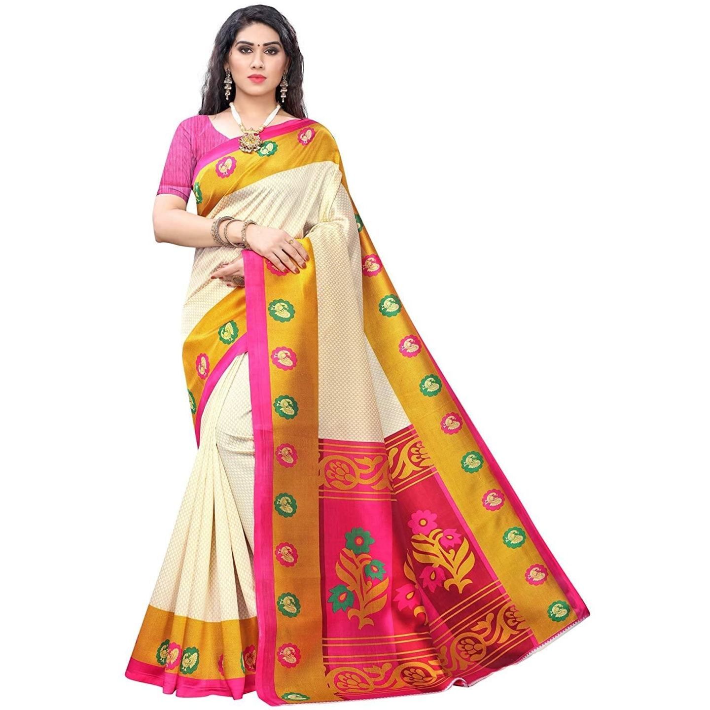Gorgeous Printed Art Silk Saree (Code: C1436063)