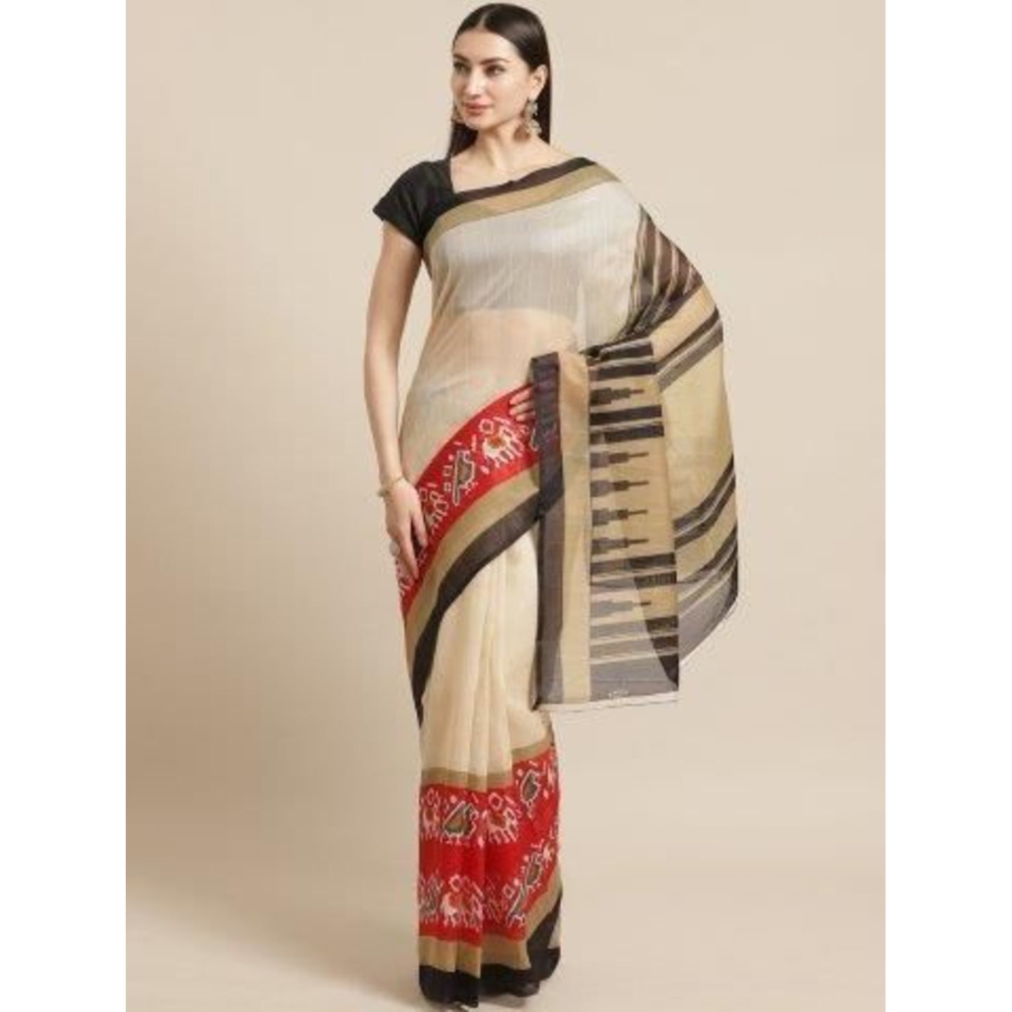 Unique Printed Mysore Silk Saree (Code: C1556418)