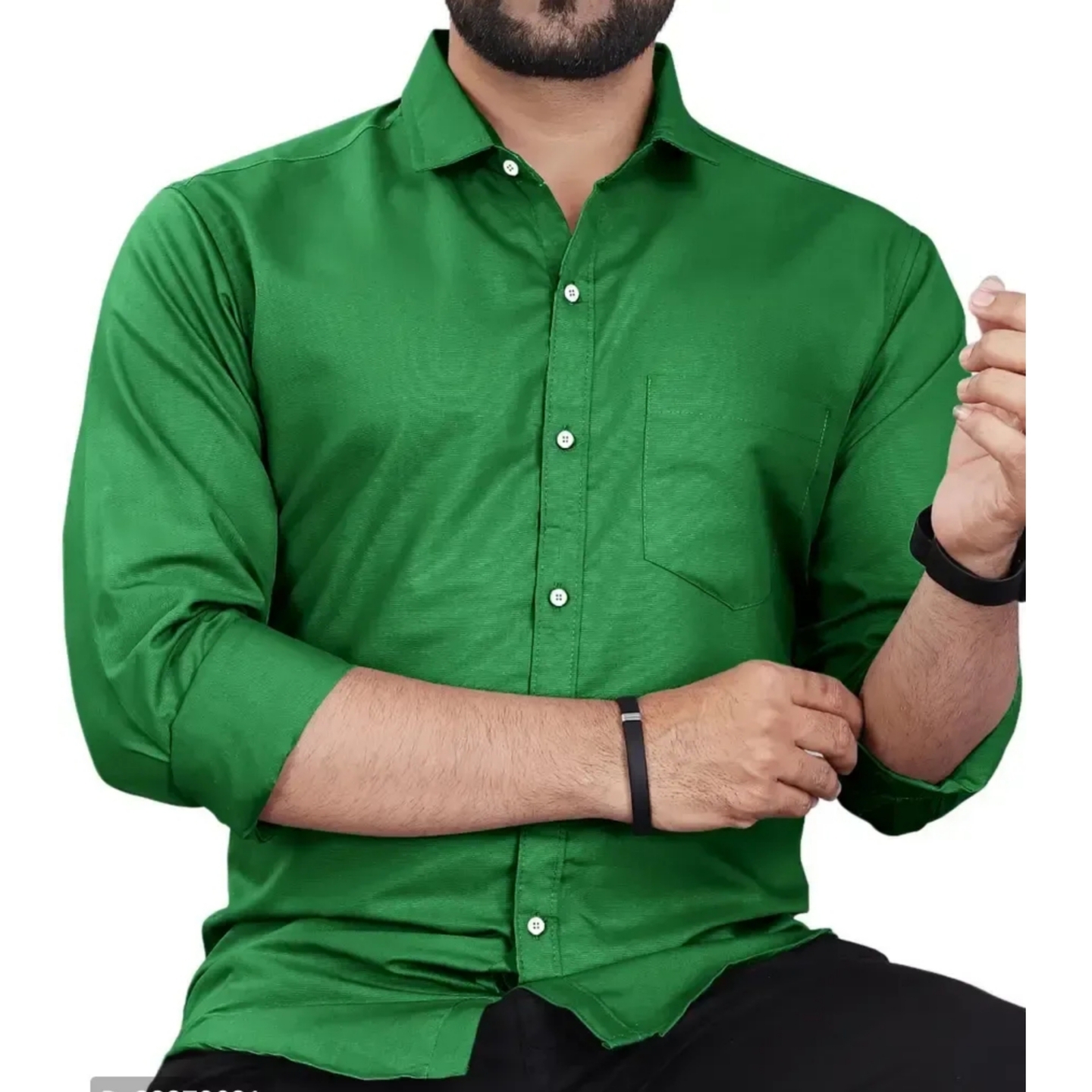 Classic Cotton Blend Solid Casual Shirt for Men4