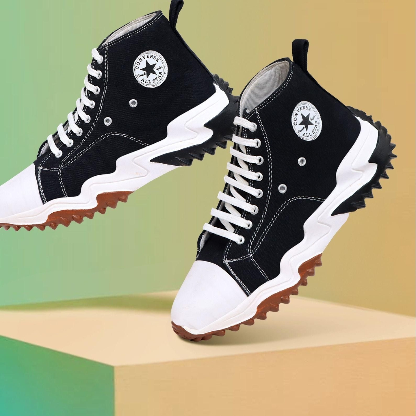 Figor Mens Black Mesh Stylish Lace-Ups Boots 2399009