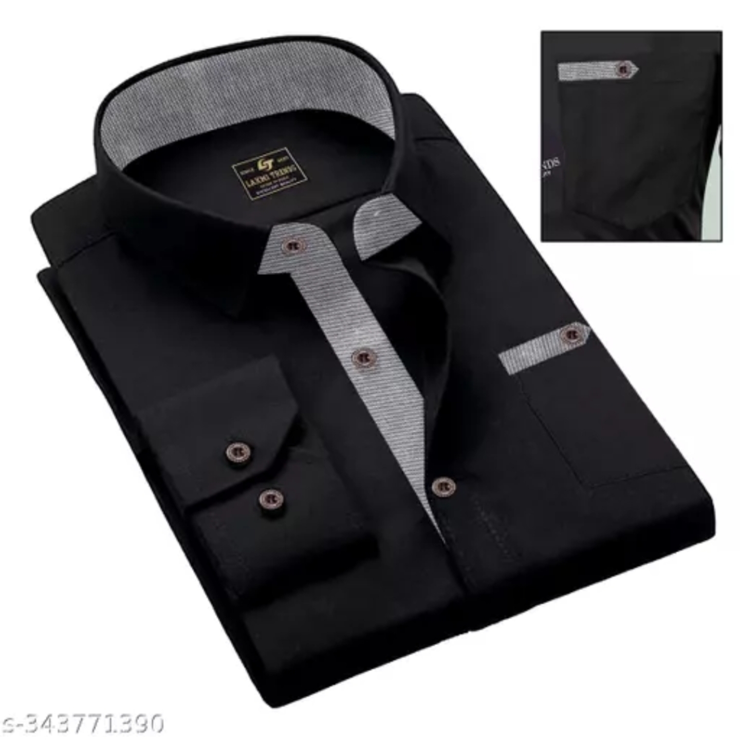 Men Regular Fit Solid Button Down Collar Formal Shirt S-343771390