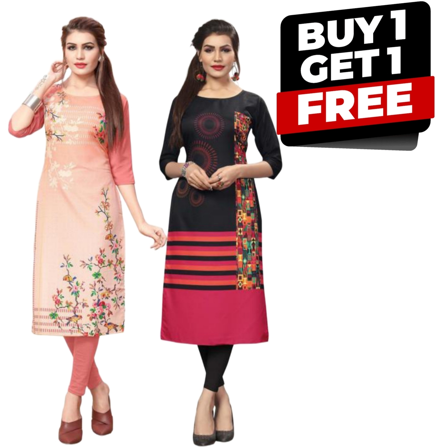 Womens American Crepe Straight Kurta Combo-2kurti 49288659