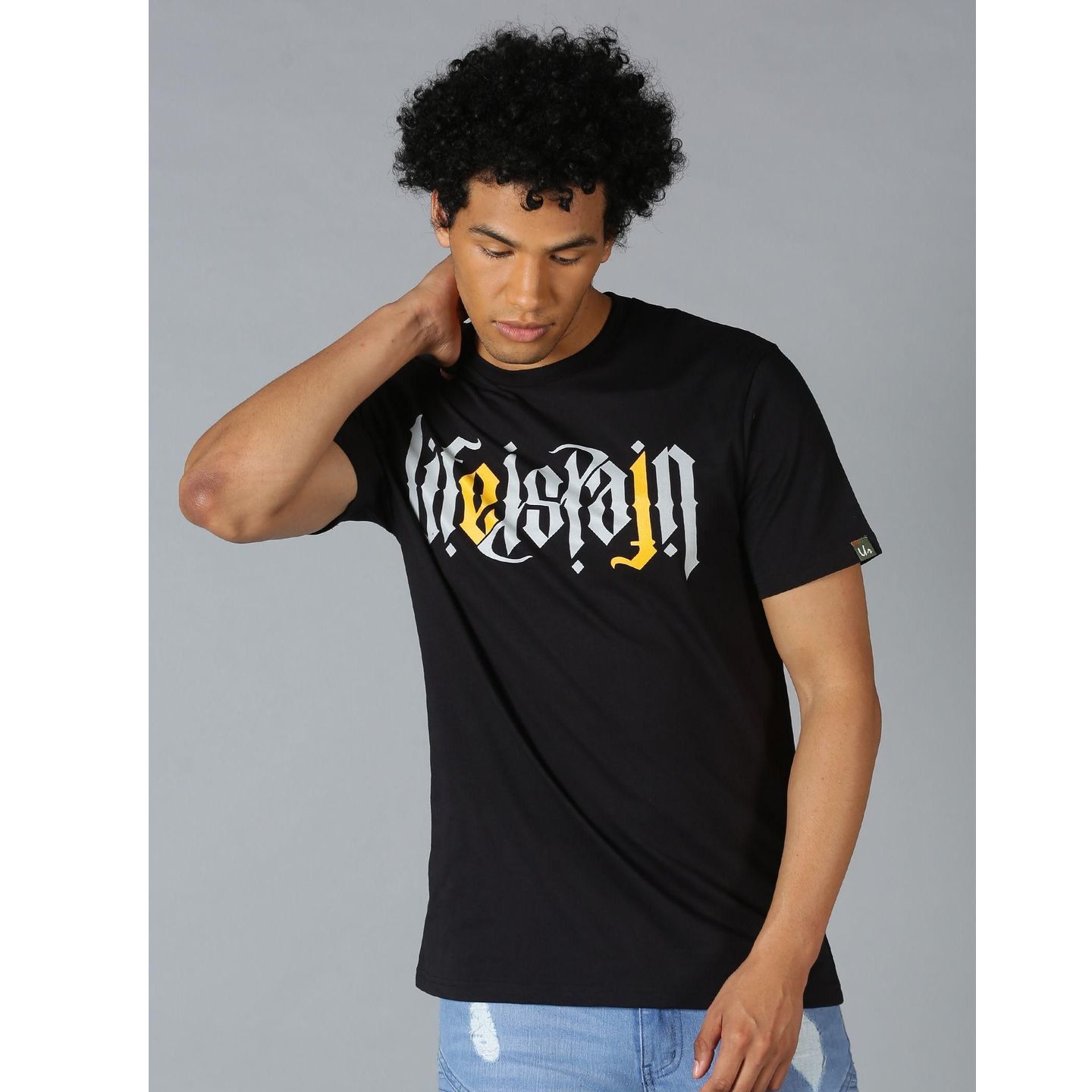 UrGear Cotton Textured Half Sleeves Round Neck Mens T-Shirt (Code: C2088376)