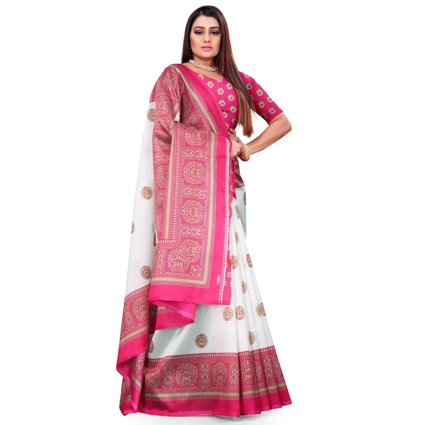 Special Printed Art Silk Saree (Code: C2299954)