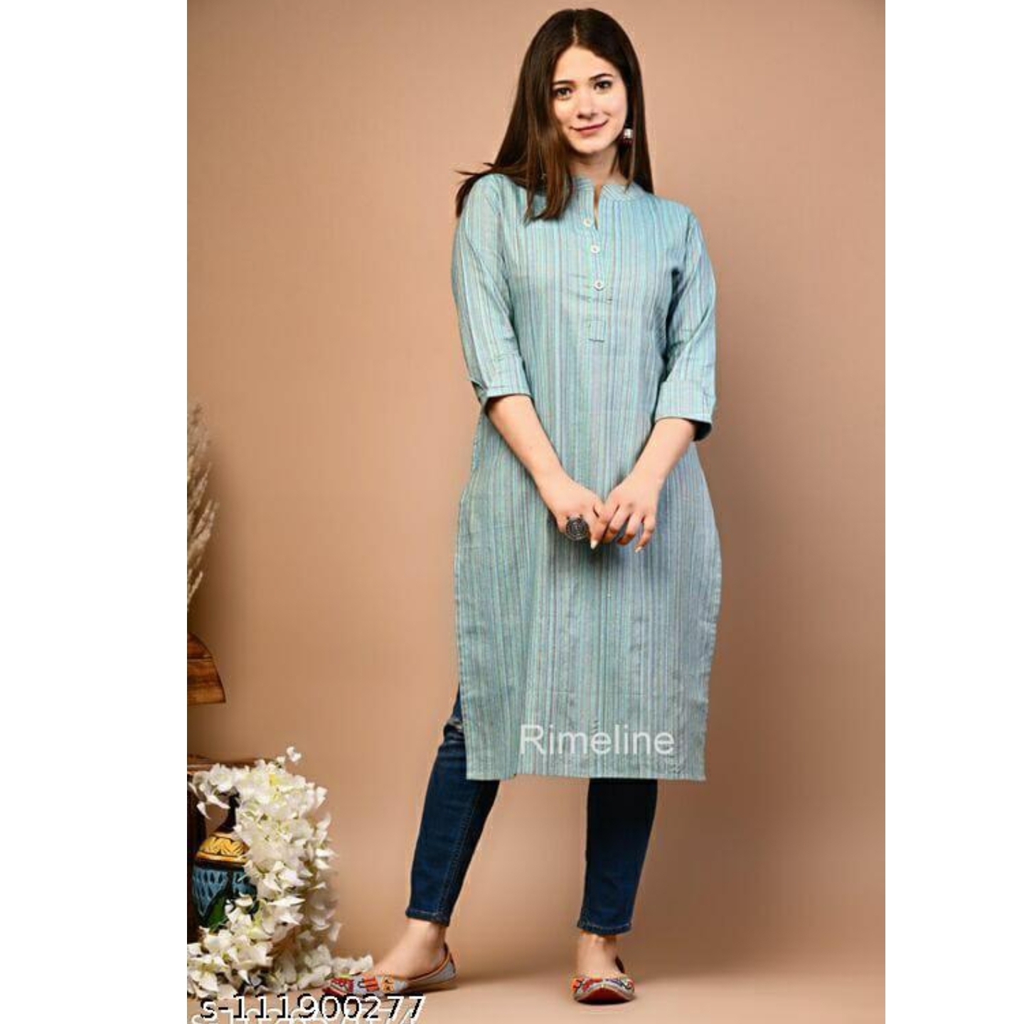 Neetvi Demanding  unique cotton   striped straight  kurti for  women  
