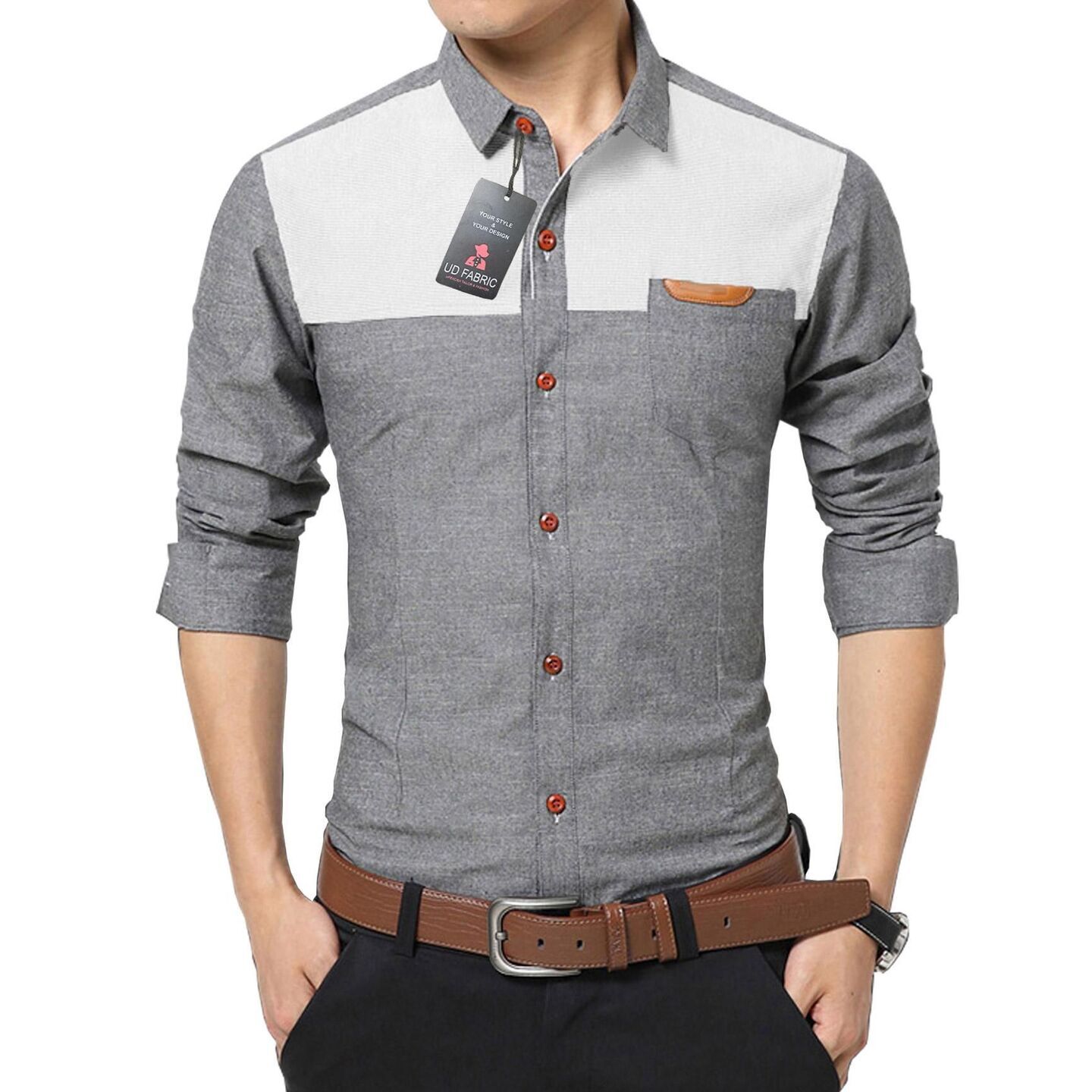 Cotton Color Block Full Sleeves Slim Fit Casual Shirts Code C1500027