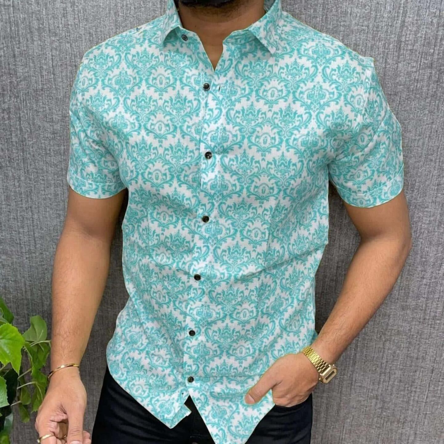 Rayon Printed Half Sleeves Regular Fit Mens Casual Shirt Code C2396634