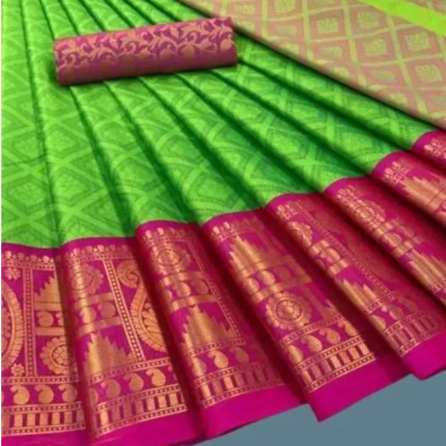 Aura Cotton Silk Saree With Blouse Piece s-426416479