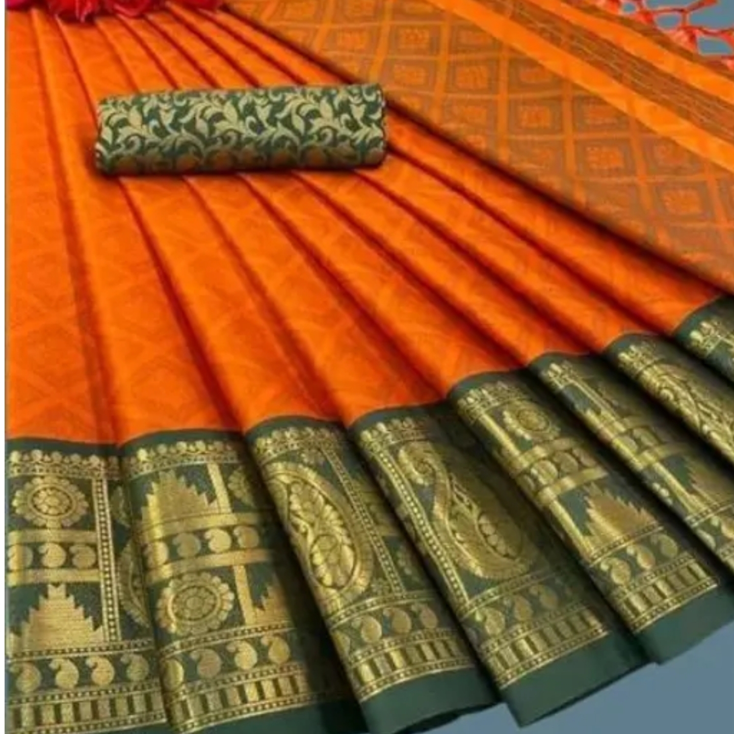 Aura Cotton Silk Saree With Blouse Piece s-426416480