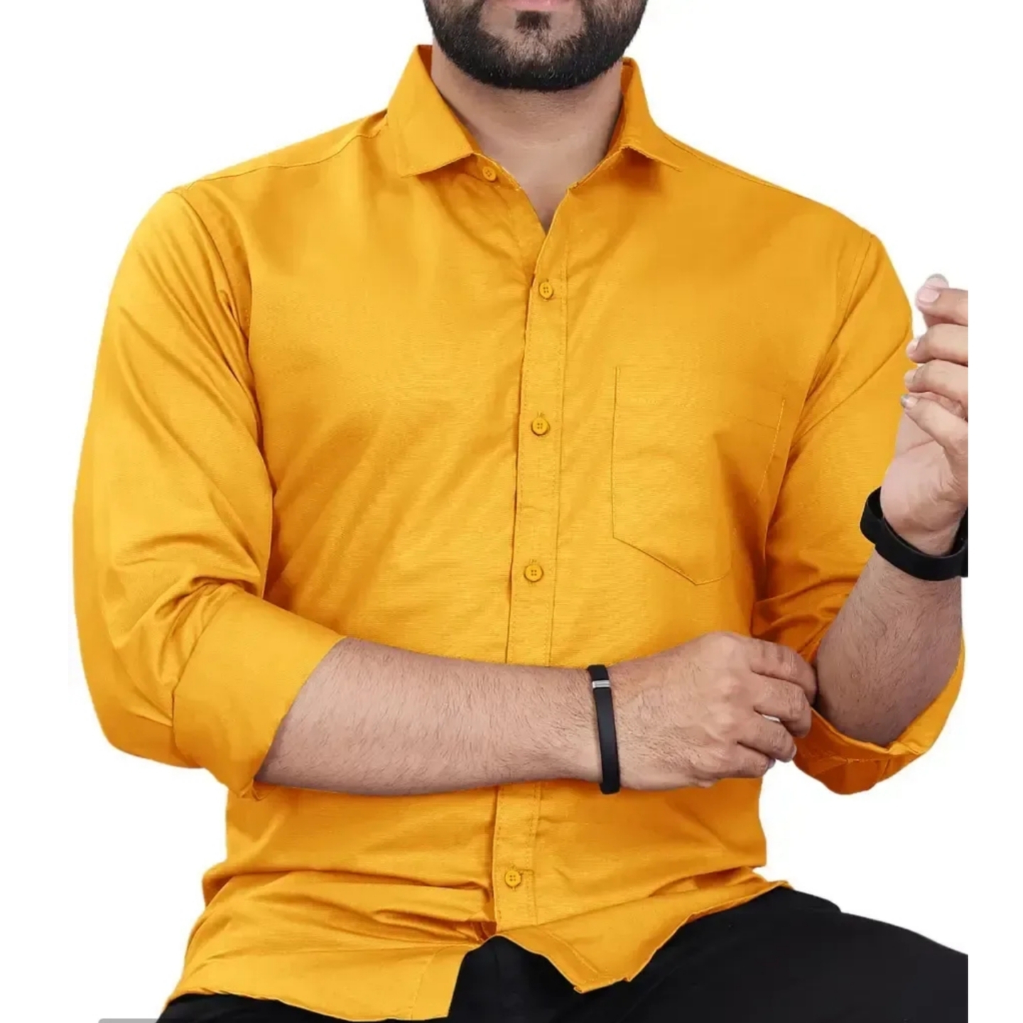 Classic Cotton Blend Solid Casual Shirt for Men