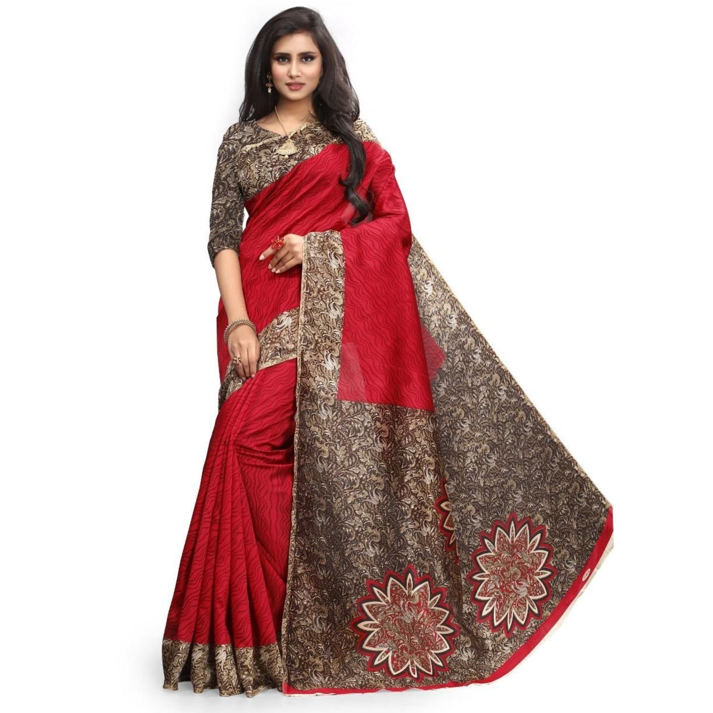 Luxurious Bhagalpuri Silk Printed Saree (Code: C1040307)