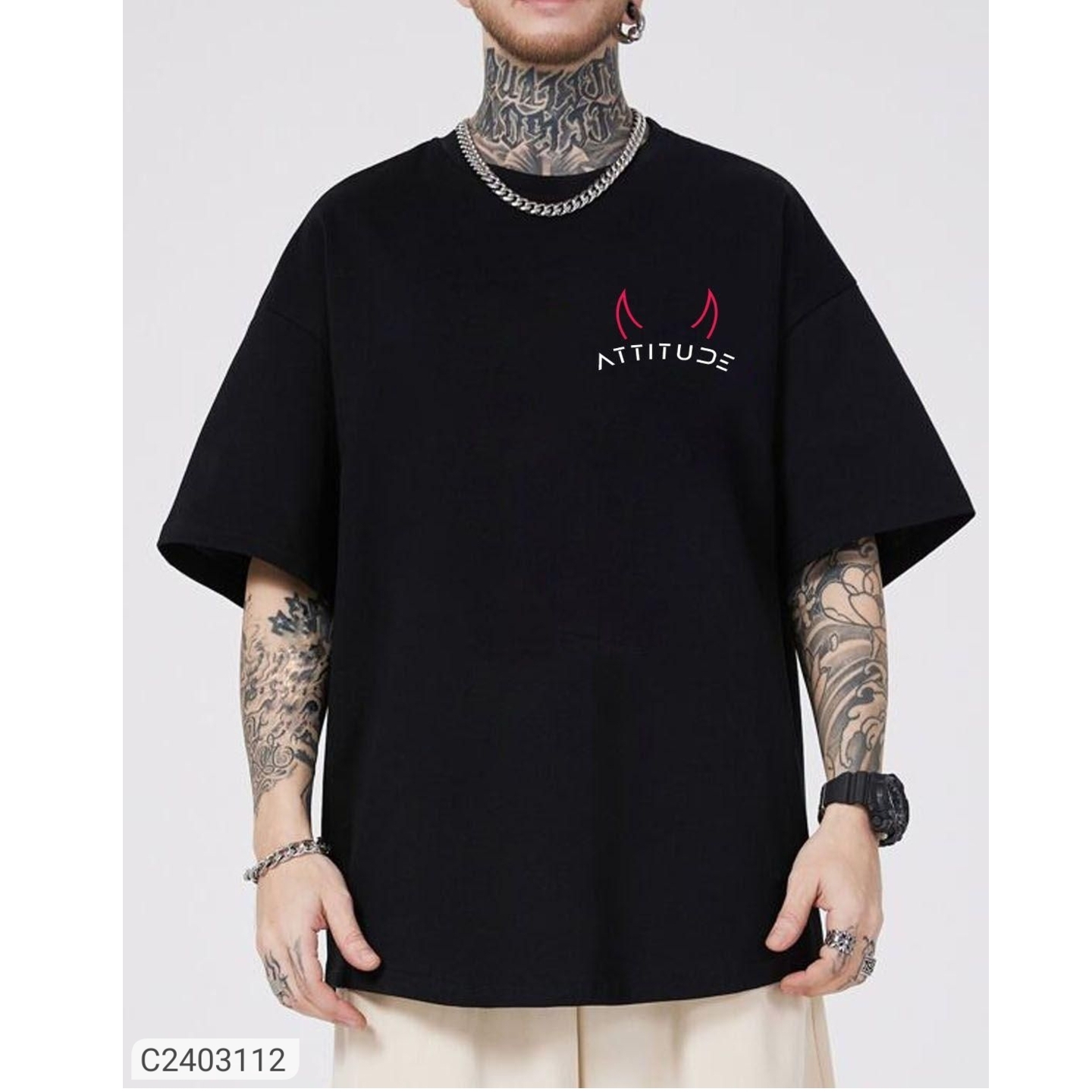 Men's Cotton Blend Oversized T-shirt 2403112
