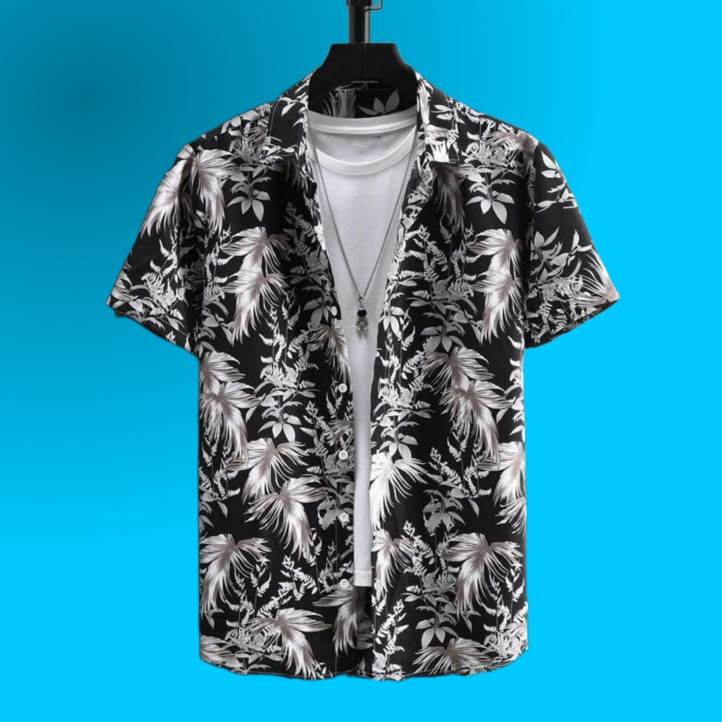 Mens Lycra Printed Half Sleeves Shirt 2395234