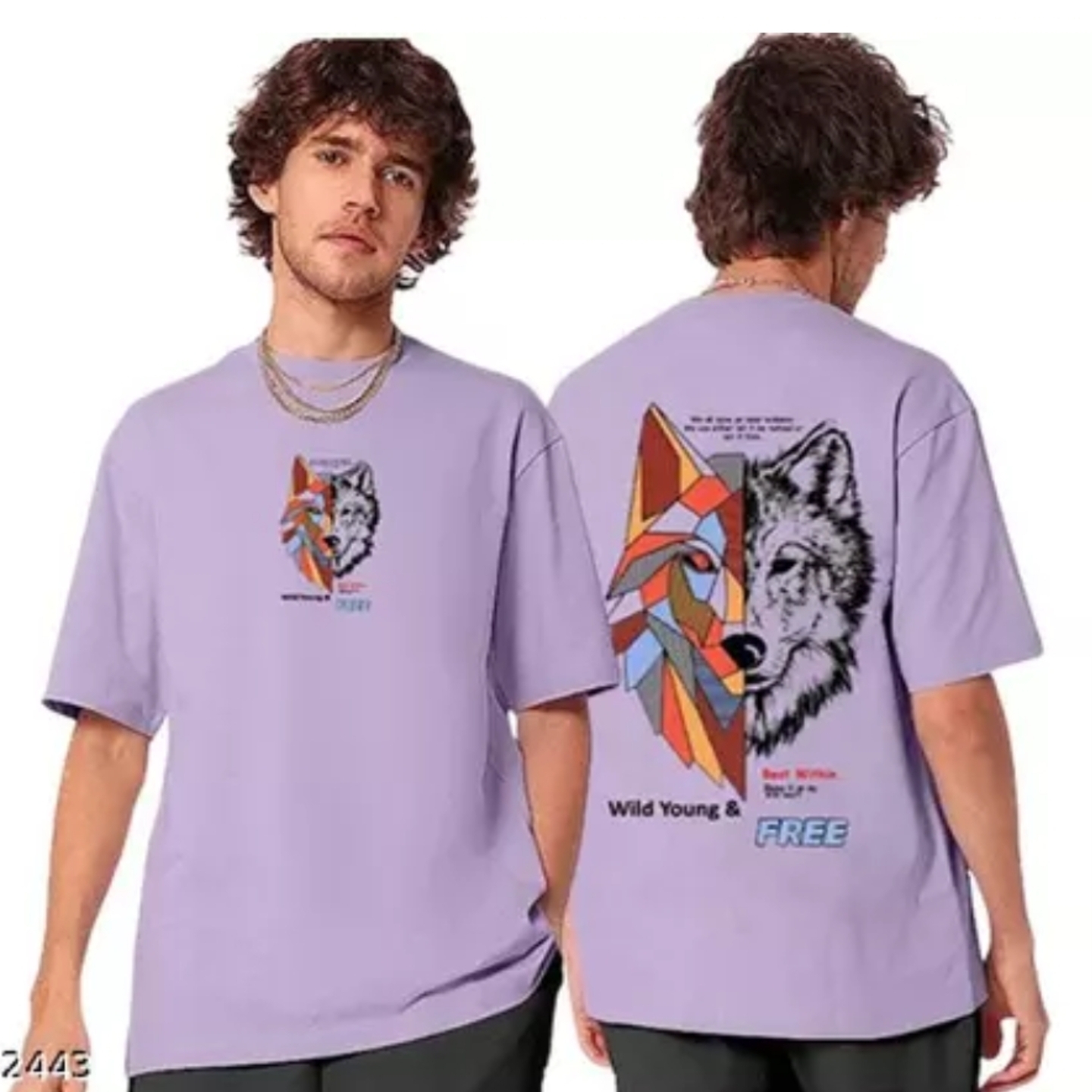 Front Back Printed Round neck Casual Men Tshirt s-346732443