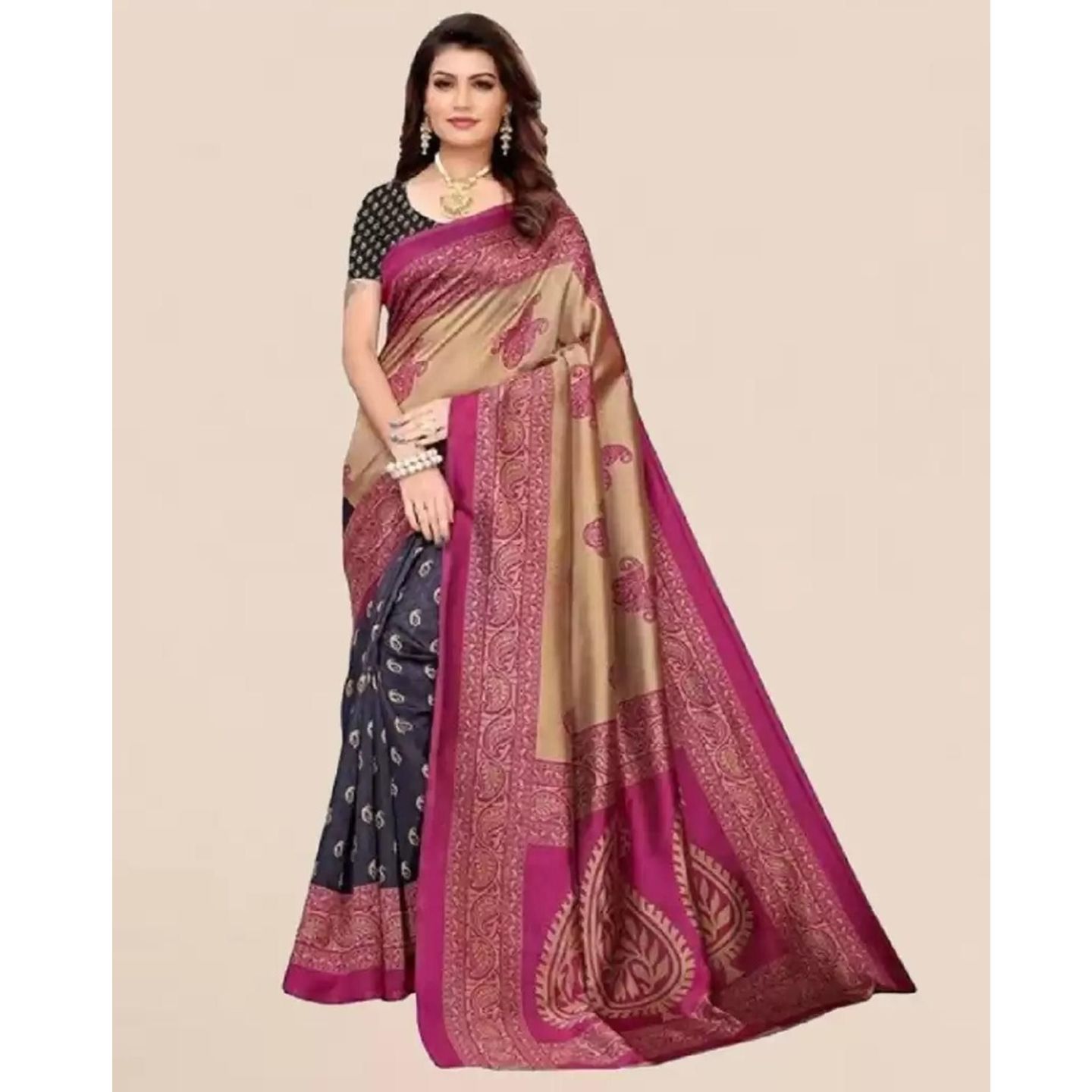 Trendy Printed Art Silk Sarees (Code: C2328452)