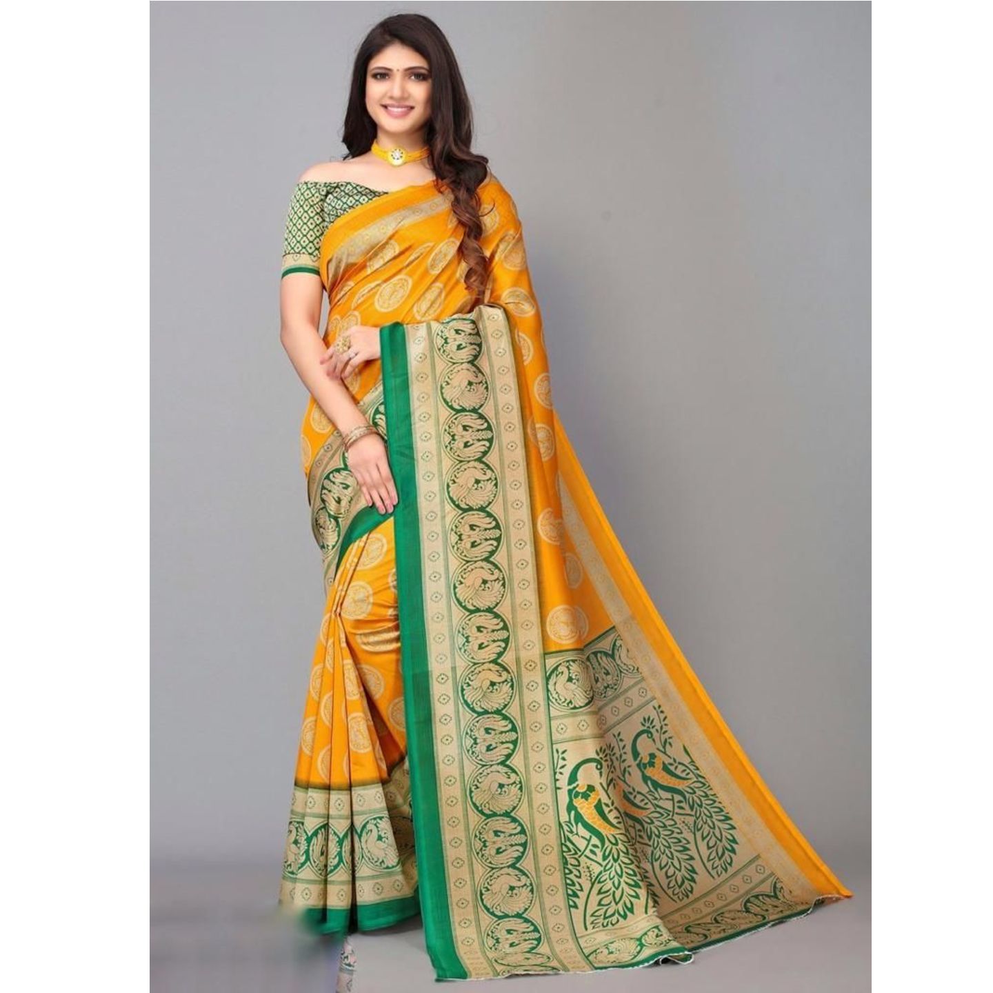 Unique Printed Art Silk Sarees (Code: C2338317)