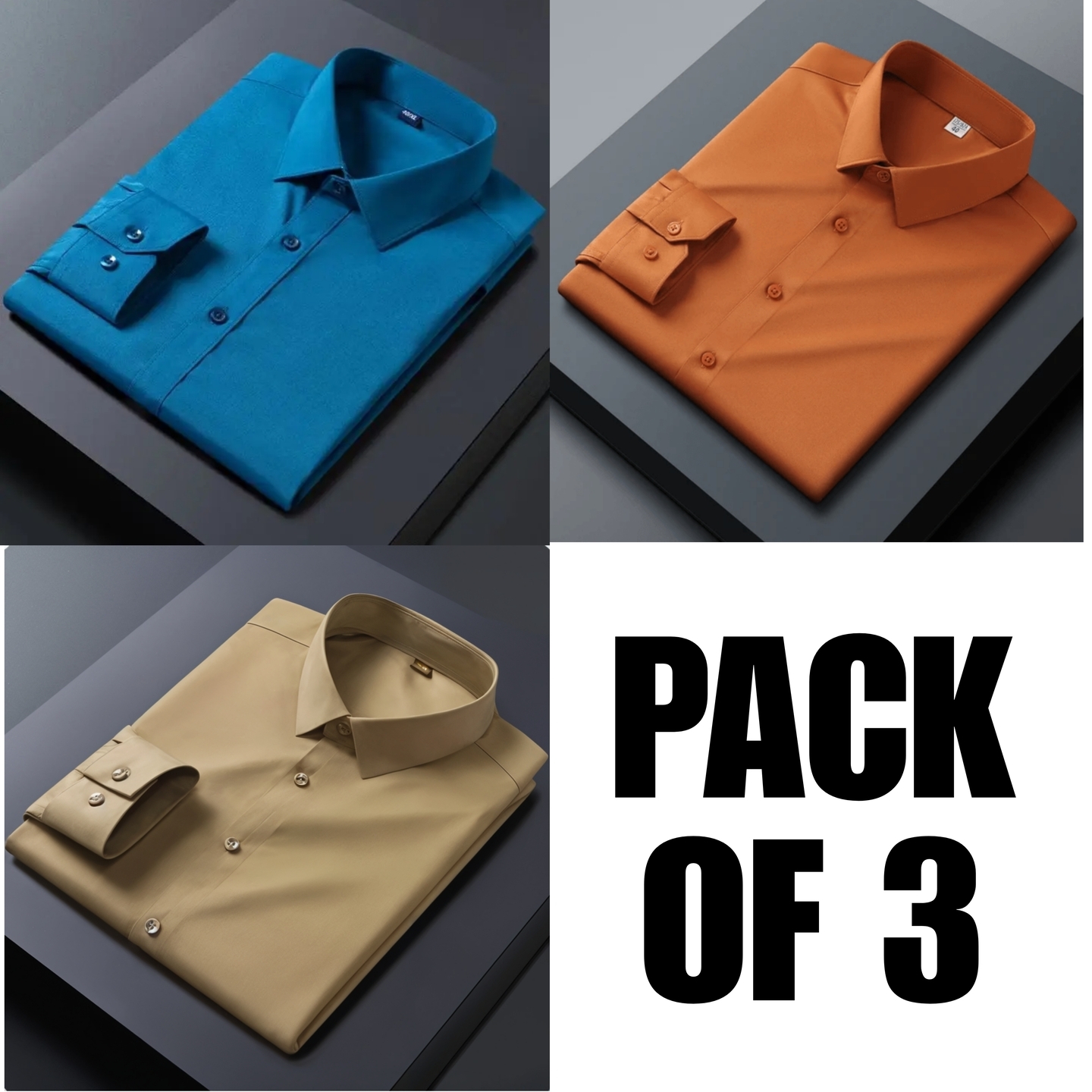 Men's Cotton Solid Casual Shirt Combo of 3 (Code123458) 