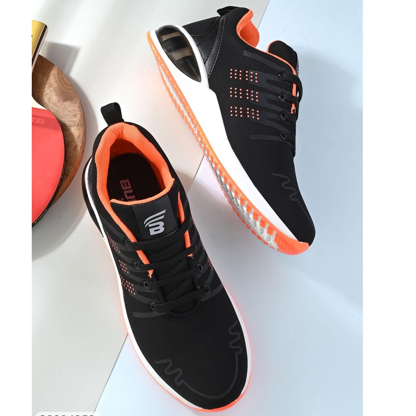Bucik Mens Black Synthetic Leather Lace-Up Sport Shoe 2394358