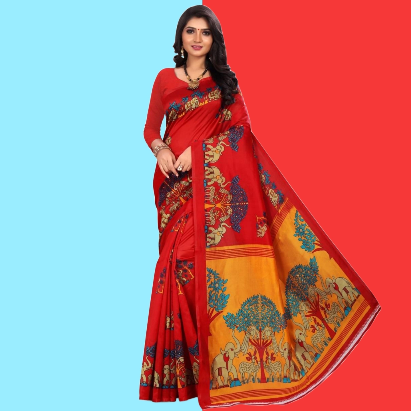 Fantastic Printed Art Silk Sarees (Code: C1690578)