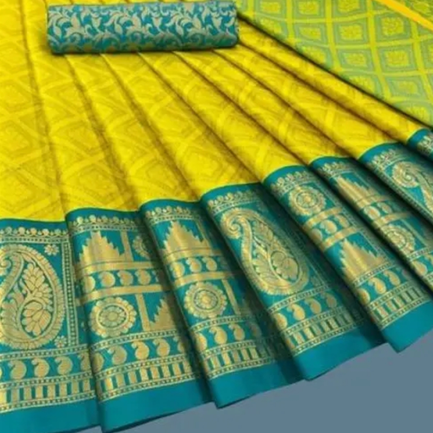 Aura Cotton Silk Saree With Blouse Piece s-426416481