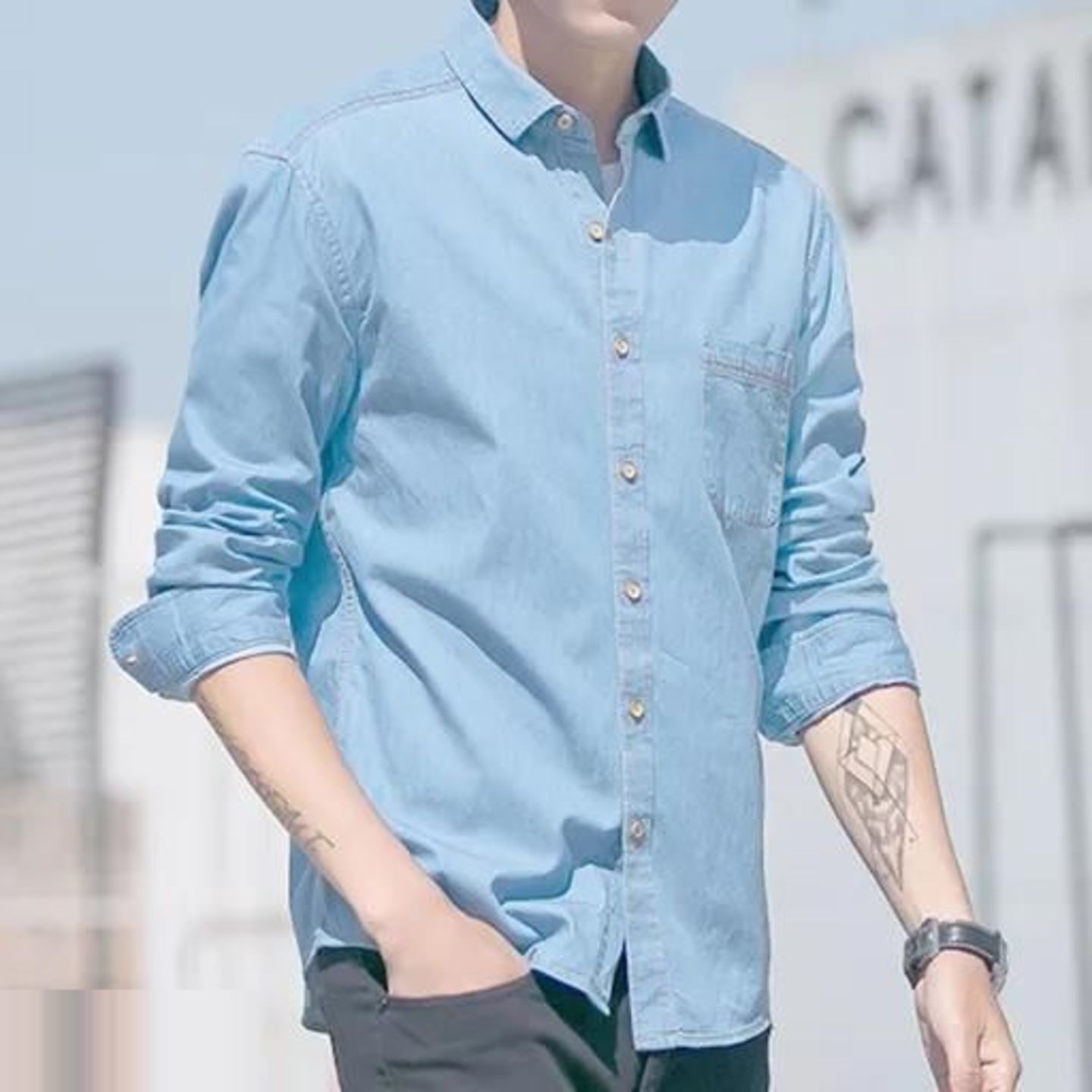 Cotton Solid Full Sleeves Mens Casual Shirt (Code: C2283590)