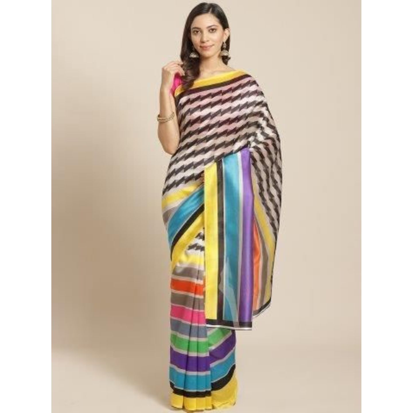 Unique Printed Mysore Silk Saree (Code: C1556421)