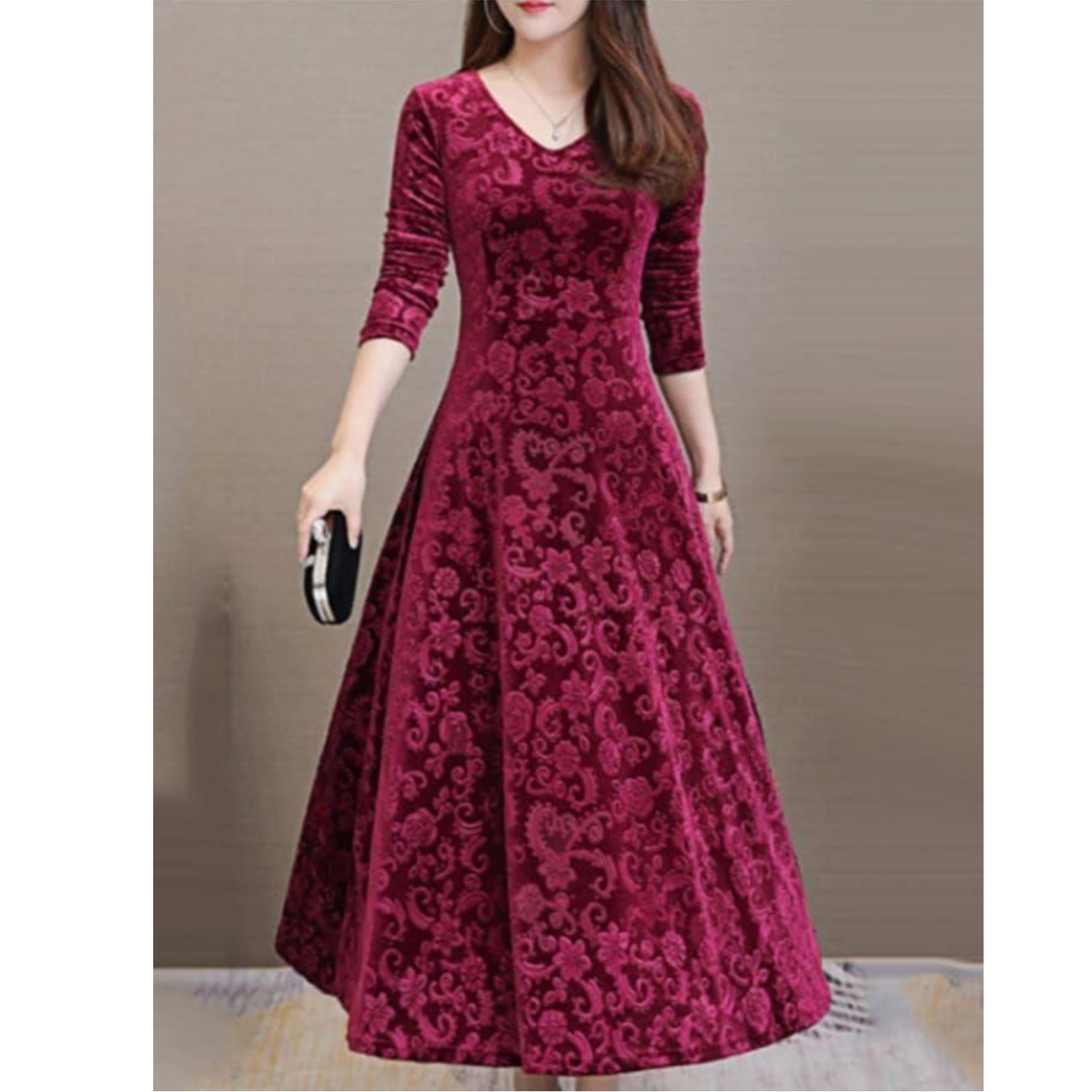 Verve Studio Velvet Solid Gown Code C1215216