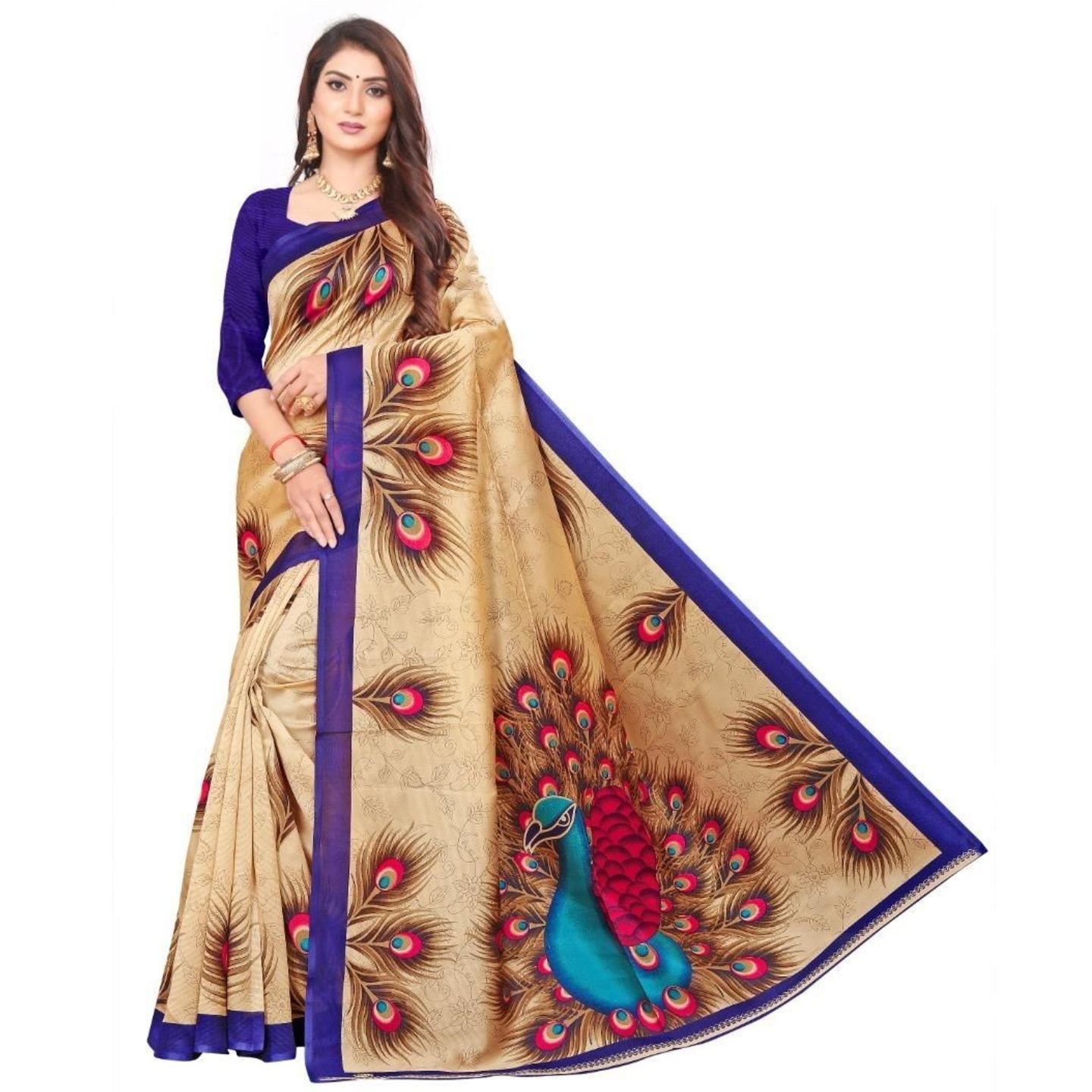 Trendy Printed Art Silk Saree (Code: C1902739)