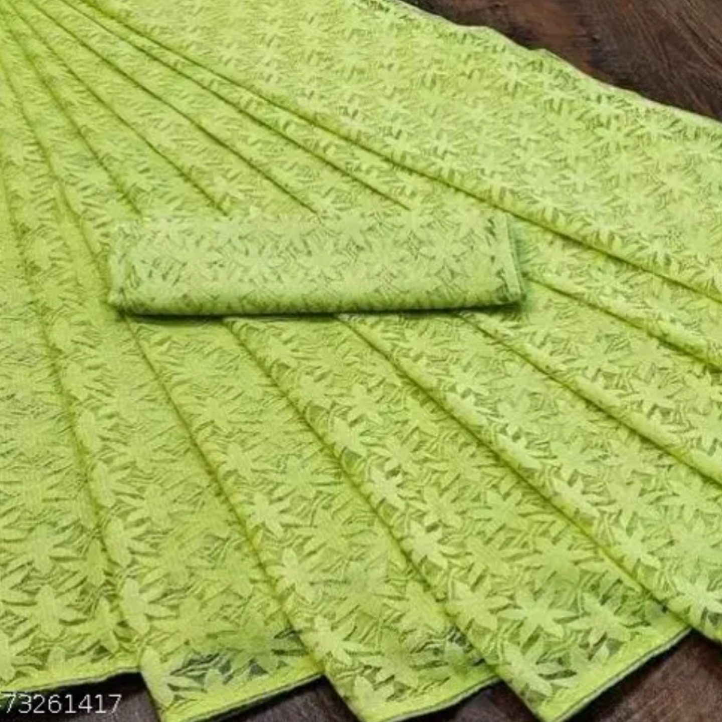 Brasso Net Lemon Yellow Jacquard Saree with blouse 5-73261417
