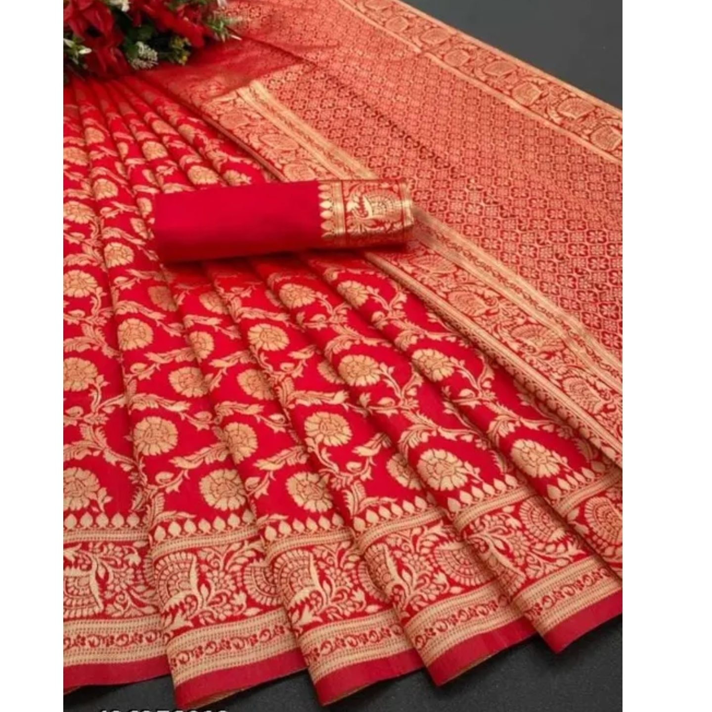 woven kanjivpuram Zari saree (red) s-426278912