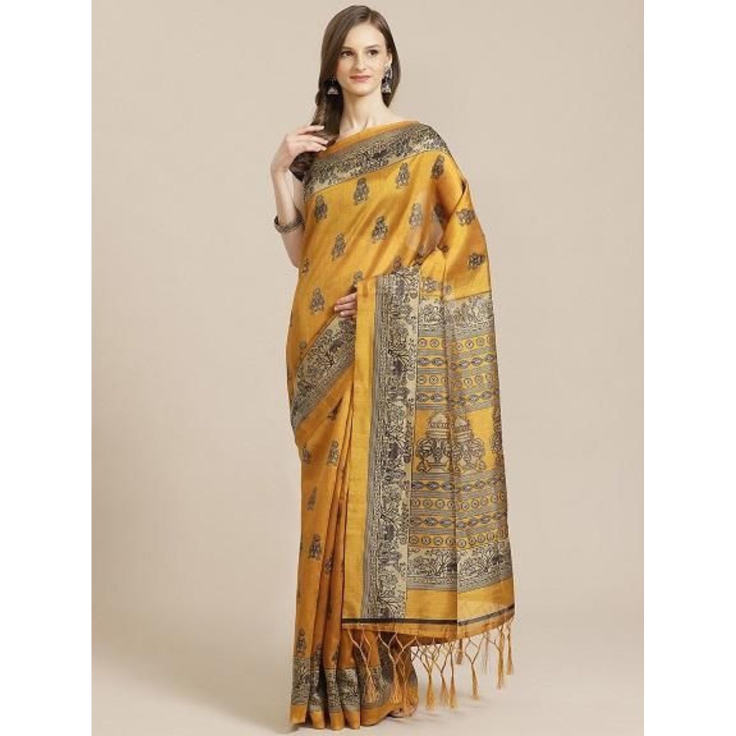 Elegant Printed Mysore Silk Saree (Code: C1773185)