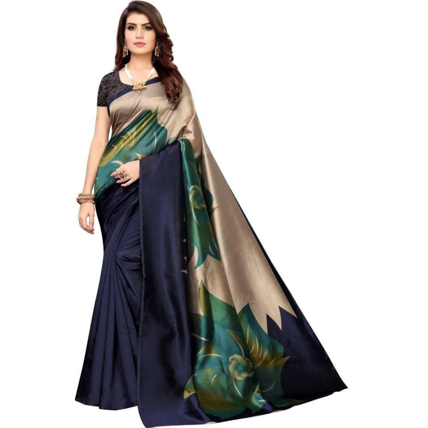 Unique Mysore Silk Printed Saree (Code: C1133533)