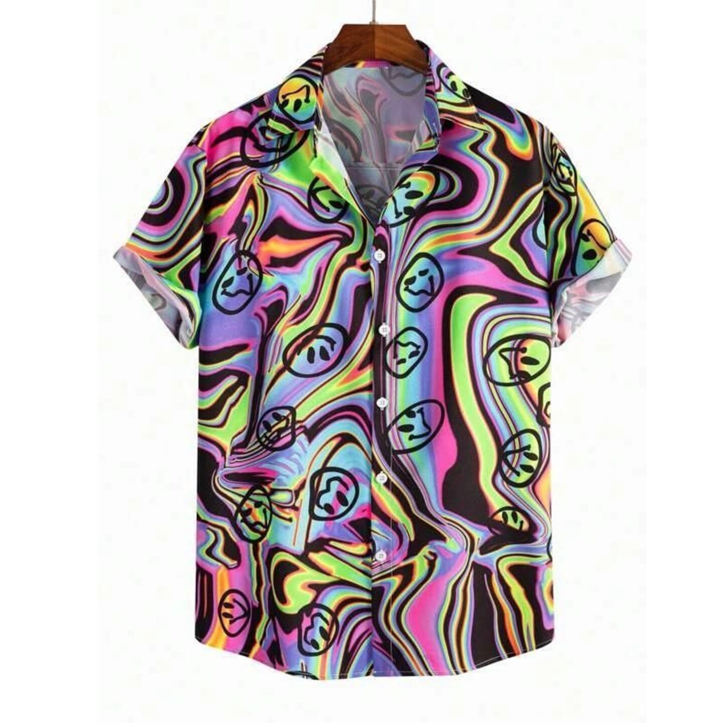 Mens Causal Printed Lycra Blend Shirts Code C2406270