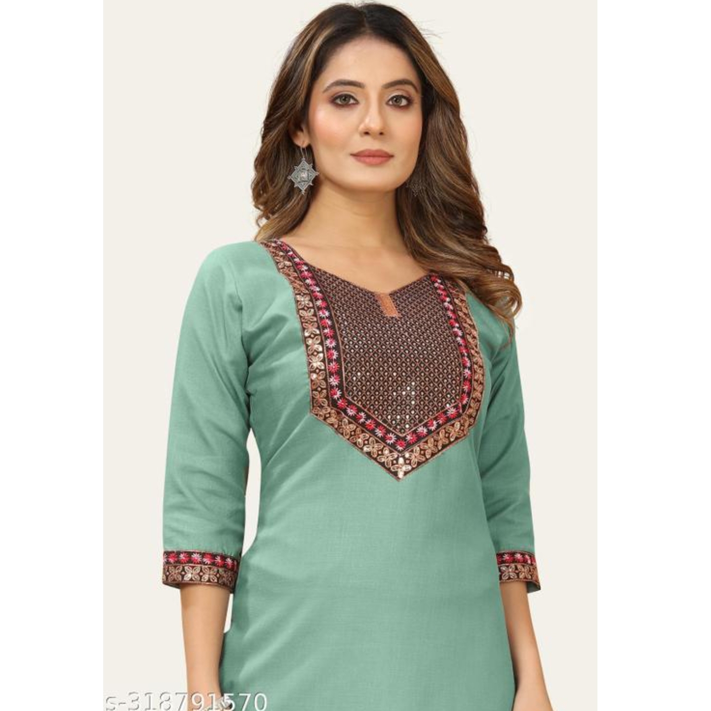 stylelist kurti with embroidered work