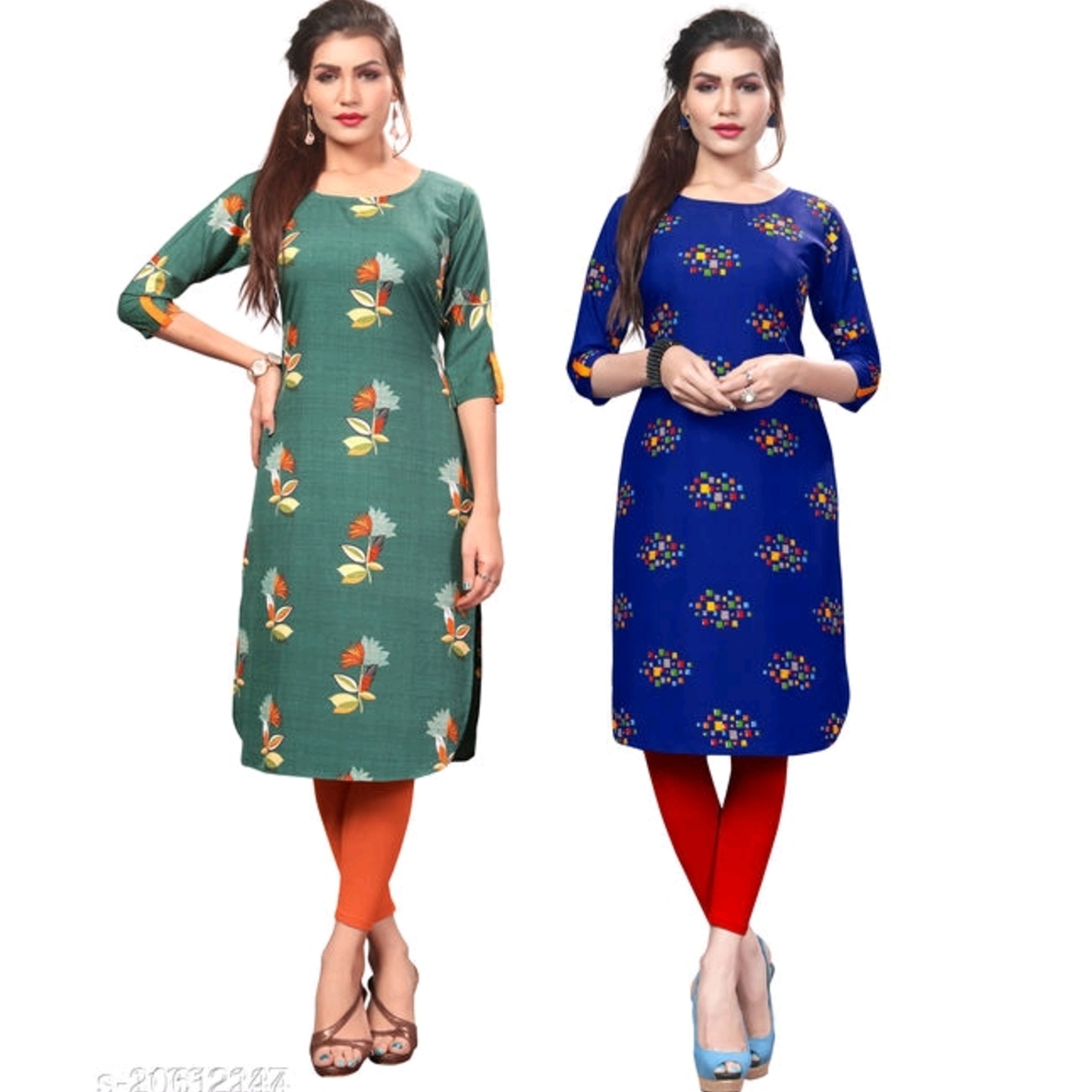 Womens Crepe Printed  Kurti combo of 2