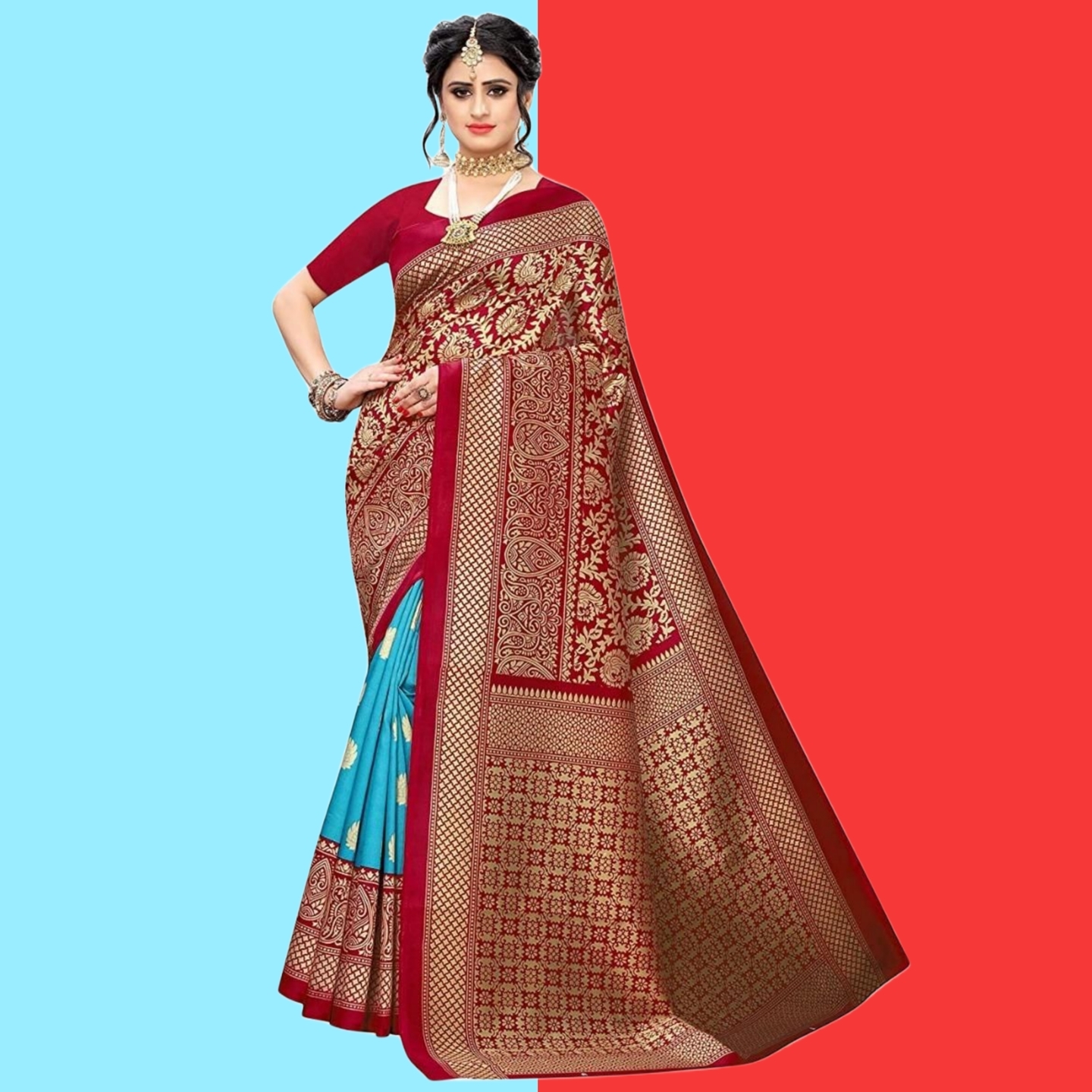 Attractive Printed Art Silk Sarees (Code: C1690597)