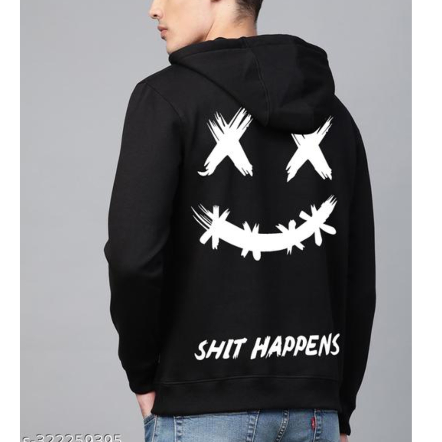 Hiden Brooks Mens Black Graphic Printed Hooded Sweatshirt 322259395