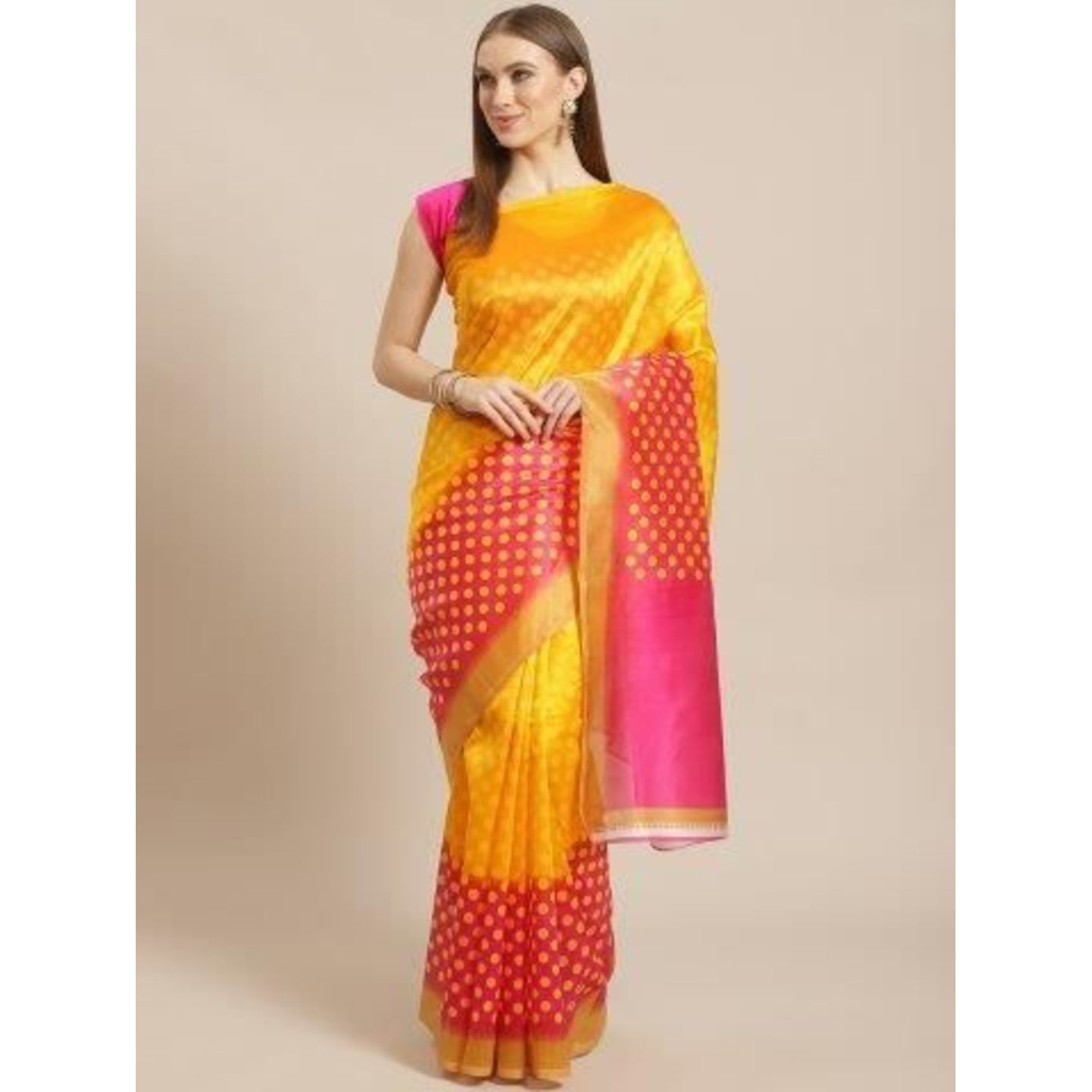 Unique Printed Mysore Silk Saree (Code: C1556417)
