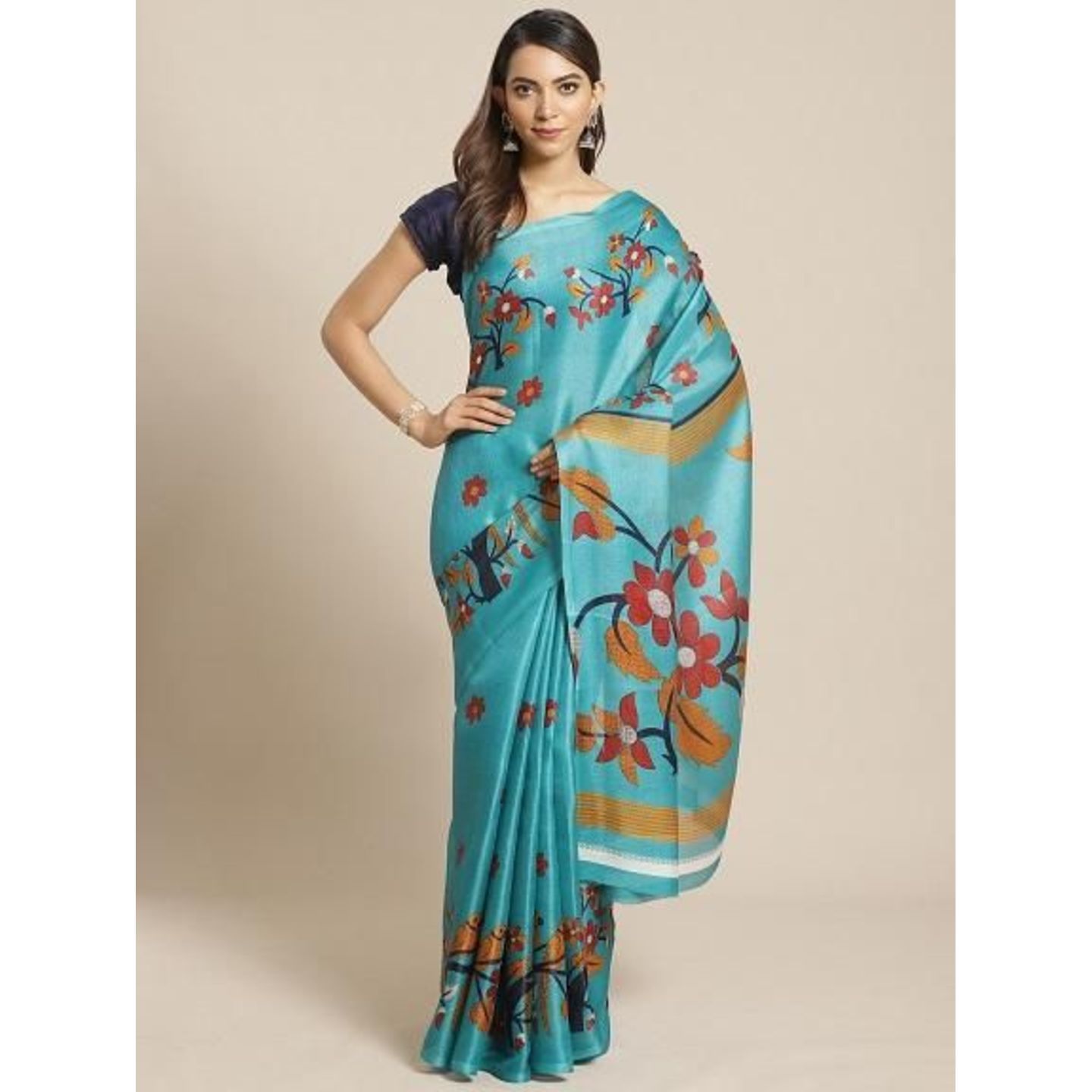 Latest Printed Mysore Silk Saree (Code: C1572815)