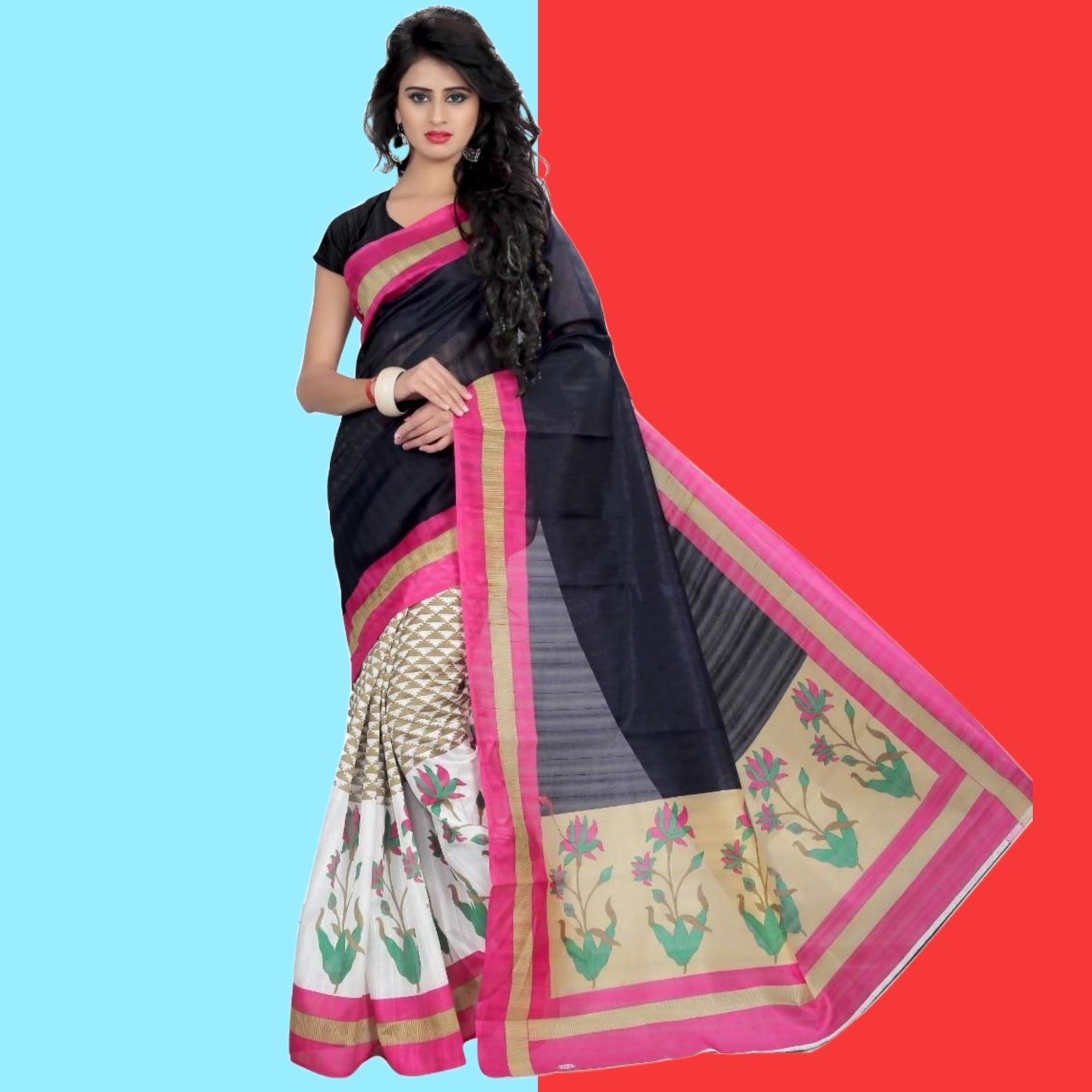 Attractive Printed Art Silk Sarees (Code: C1690601)
