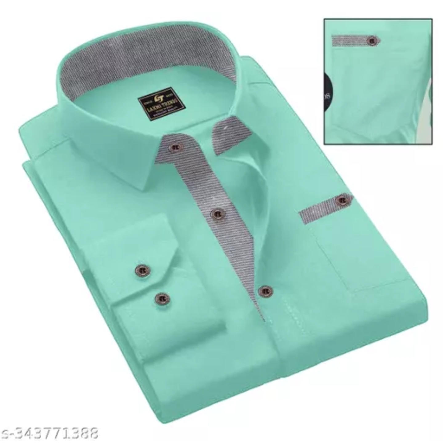 Men Regular Fit Solid Button Down Collar Formal Shirt S-343771388