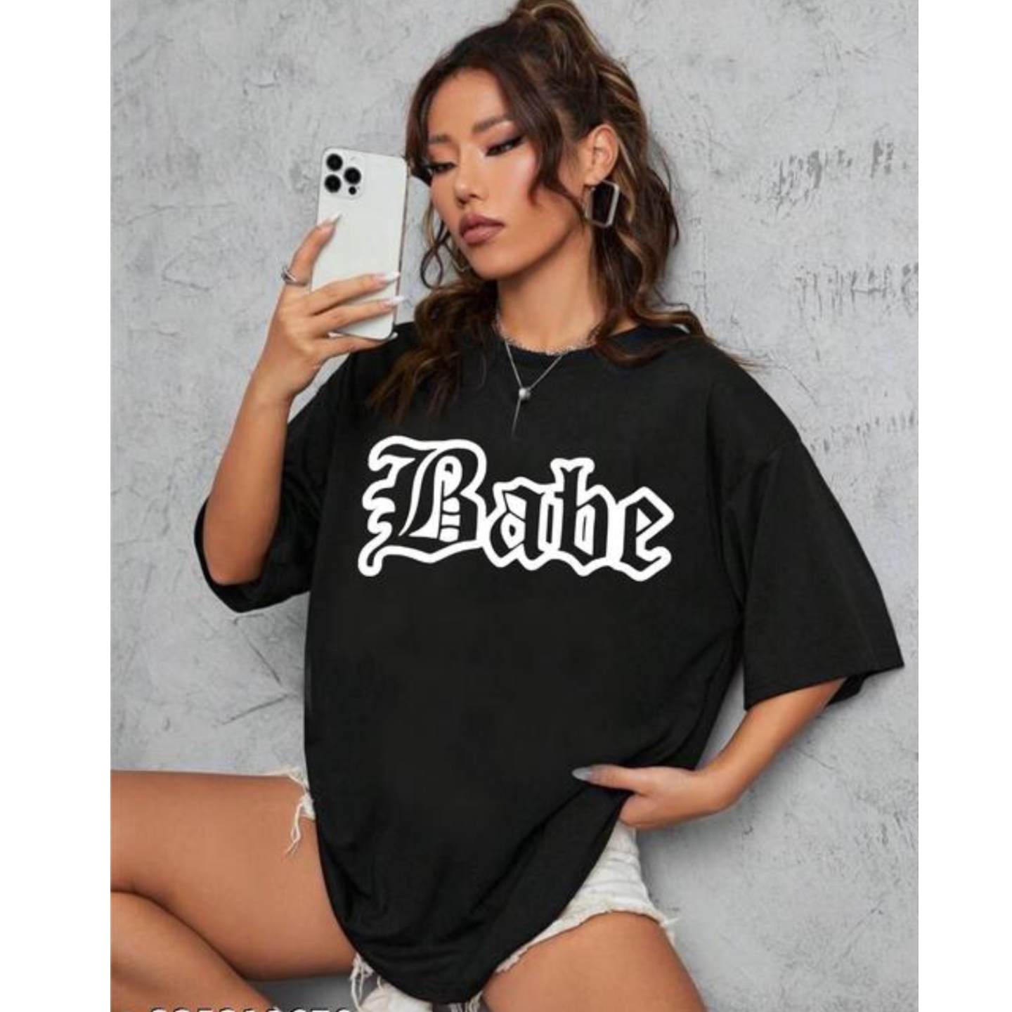Pretty Fashionista Cotton Blend Round Neck Printed  Oversize Baggy Tee For  T-Shirt For Women's s-325211670