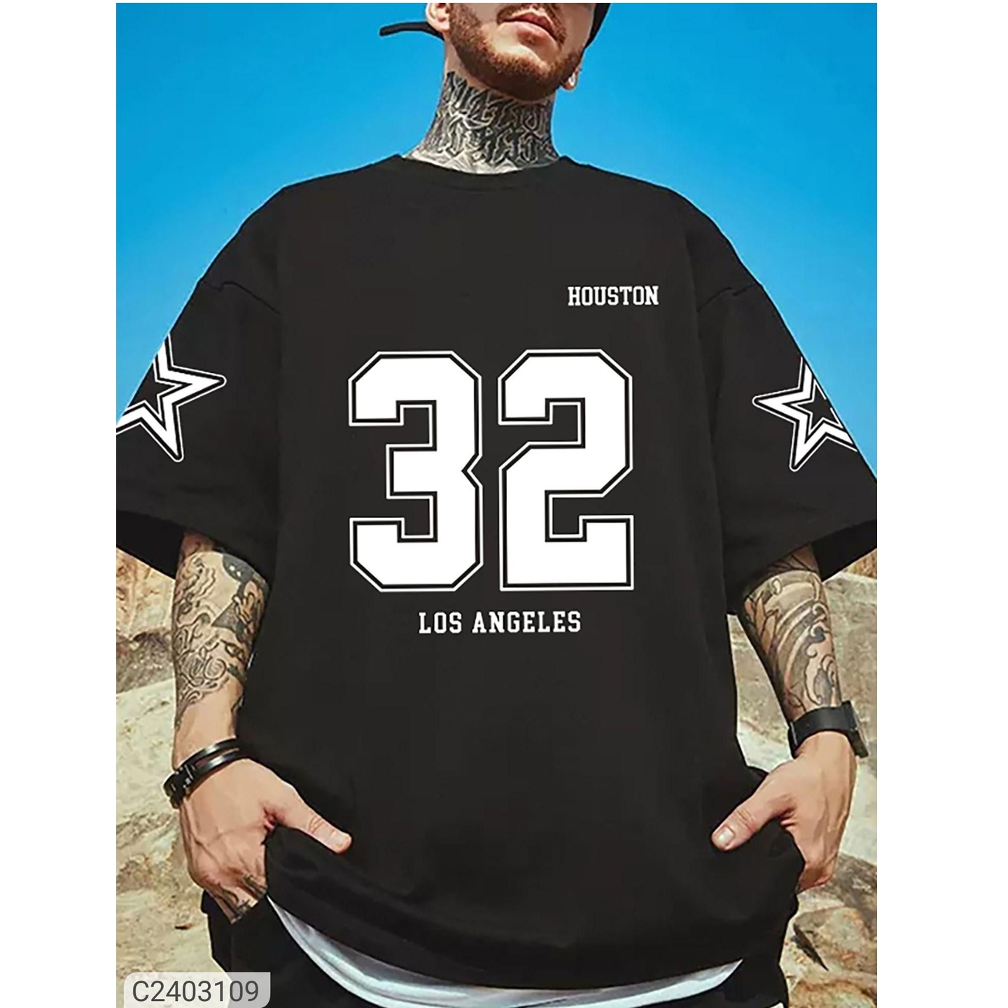 Men's Cotton Blend Oversized T-shirt 2403109