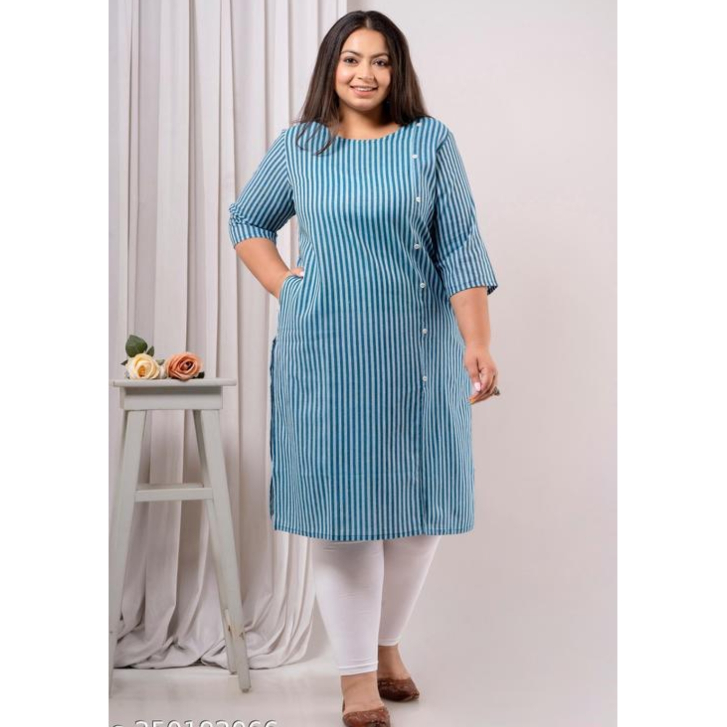 Neerupam Collection Women Pure Cotton Straight Kurti 250192066