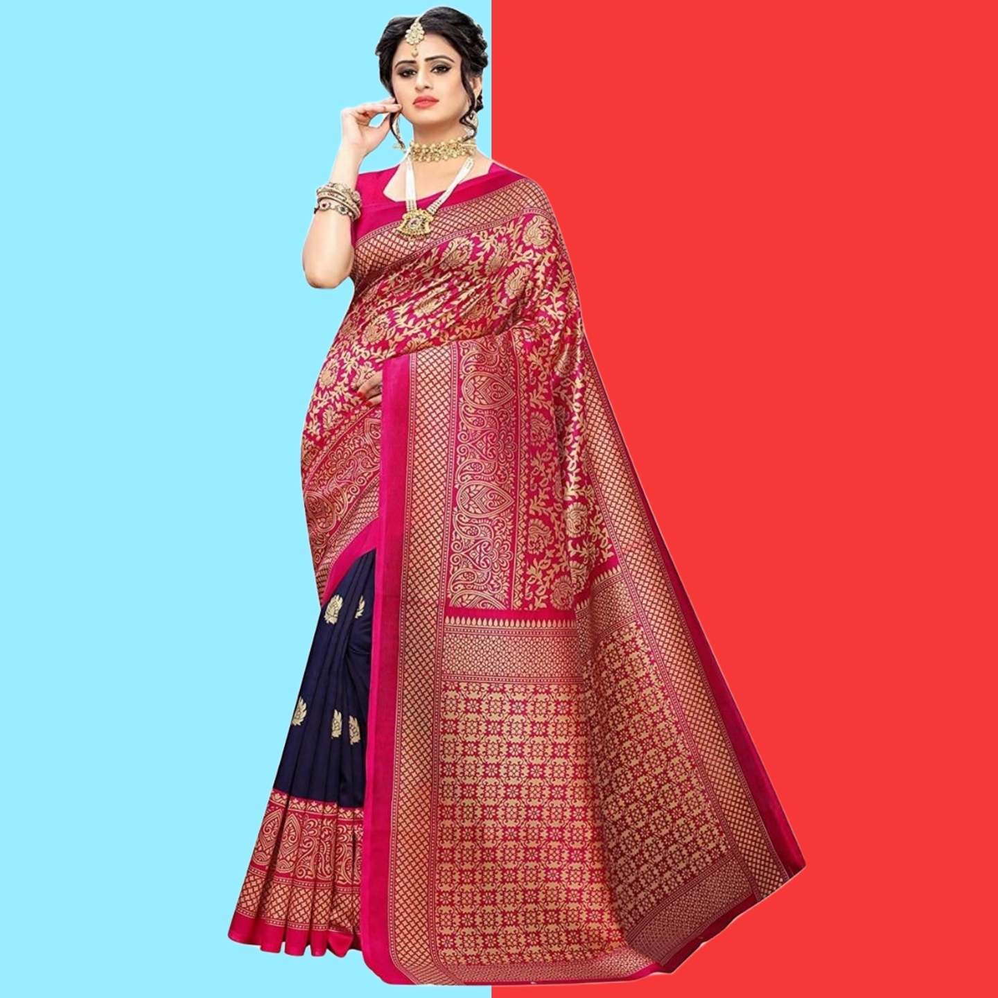 Attractive Printed Art Silk Sarees (Code: C1690599)