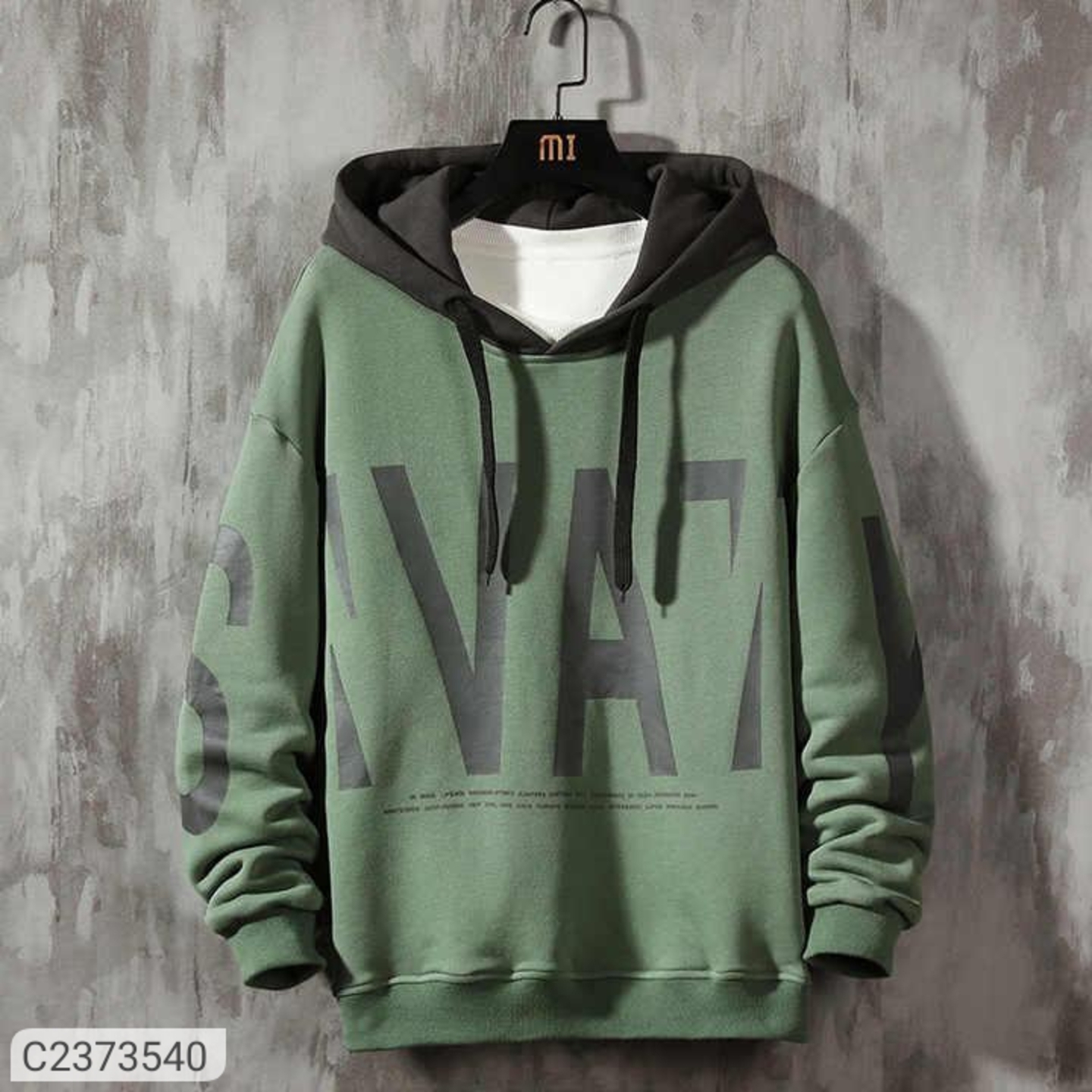 Fleece Full Sleeves Printed Mens Hoodie 2373540